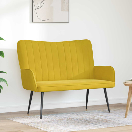 Kétüléses Kanapé Sárga 115 x 61 x 87 cm Bársony