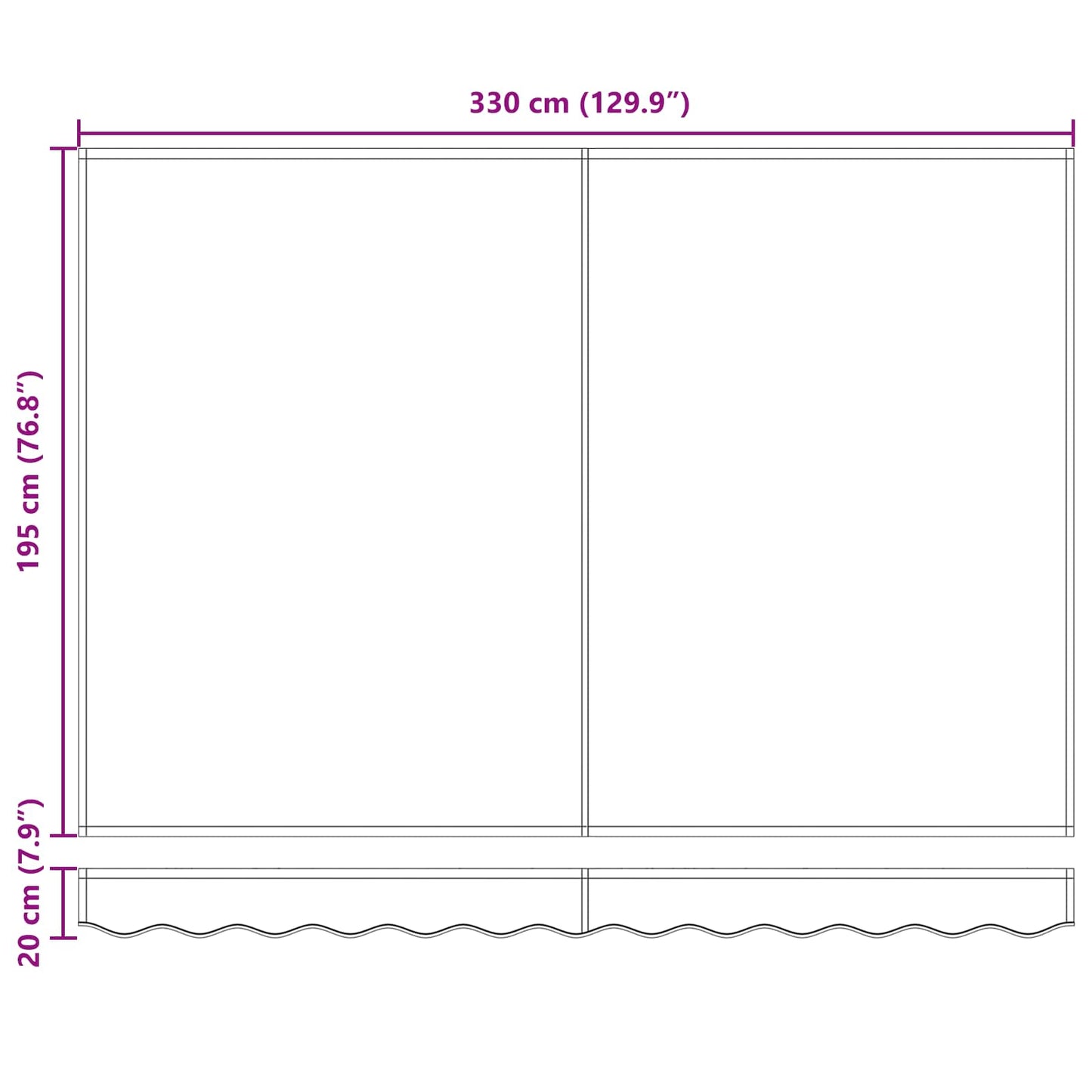 Behúzható napellenző Burgundi 3,5 x 2 m