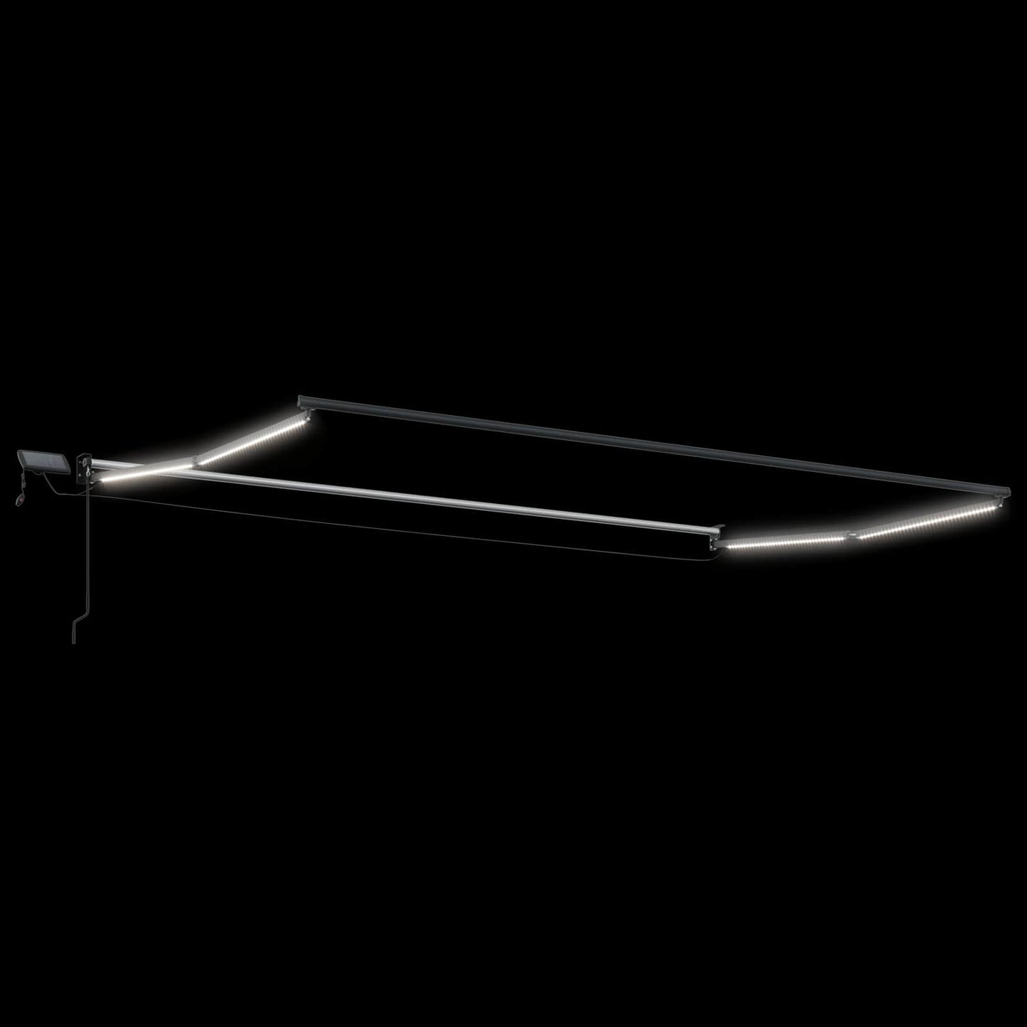 LED-es, kézi kihúzható napernyő Kék, Fehér, Antracit 4 x 2 m
