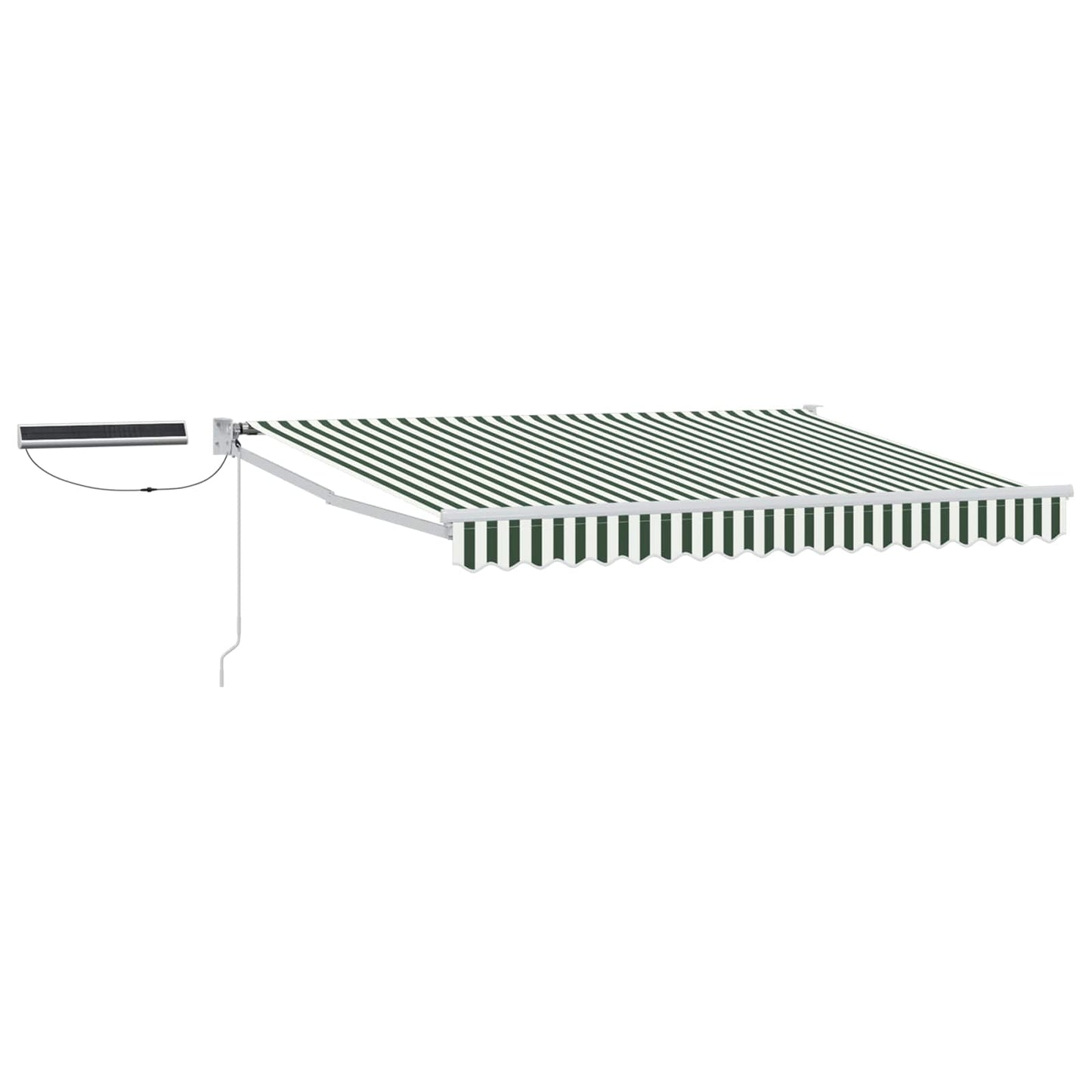 Elektromos Kihúzható Napernyő Zöld és Fehér 2,5 x 2 m