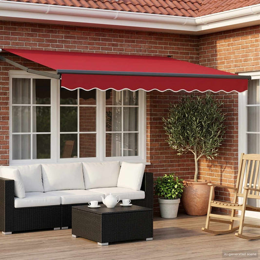 Elektromos Kihúzható Napernyő Piros és Antracit 3 x 2,5 m