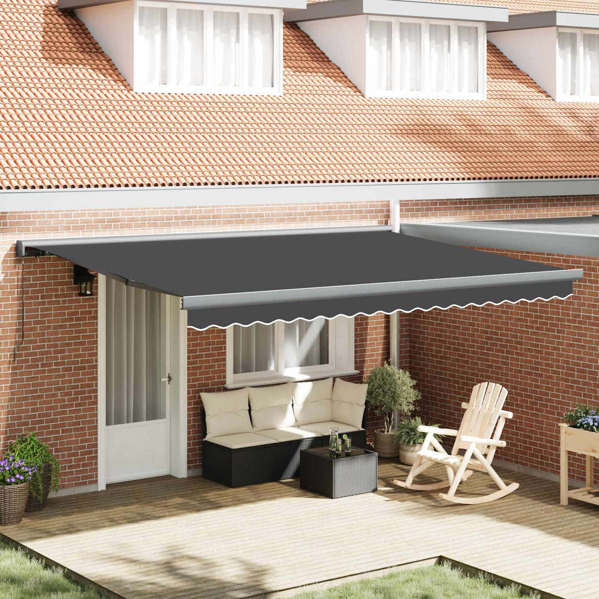 Behúzható napellenző Antracit és szürke 400 × 300 cm