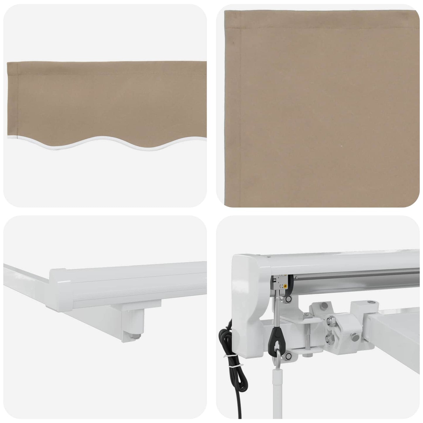 Elektromos Kihúzható Napernyő Beige és Fehér 3 x 2,5 m