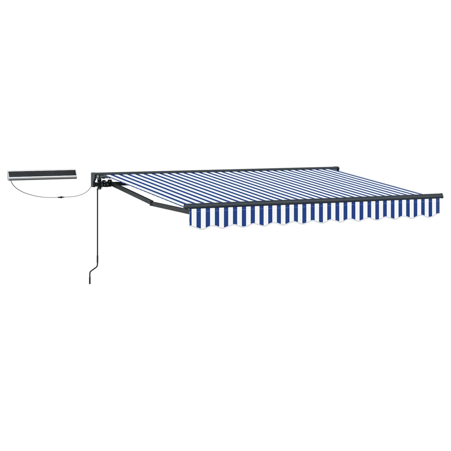 Elektromos Kihúzható Napernyő Kék, Fehér, Antracit 3,5 x 2 m