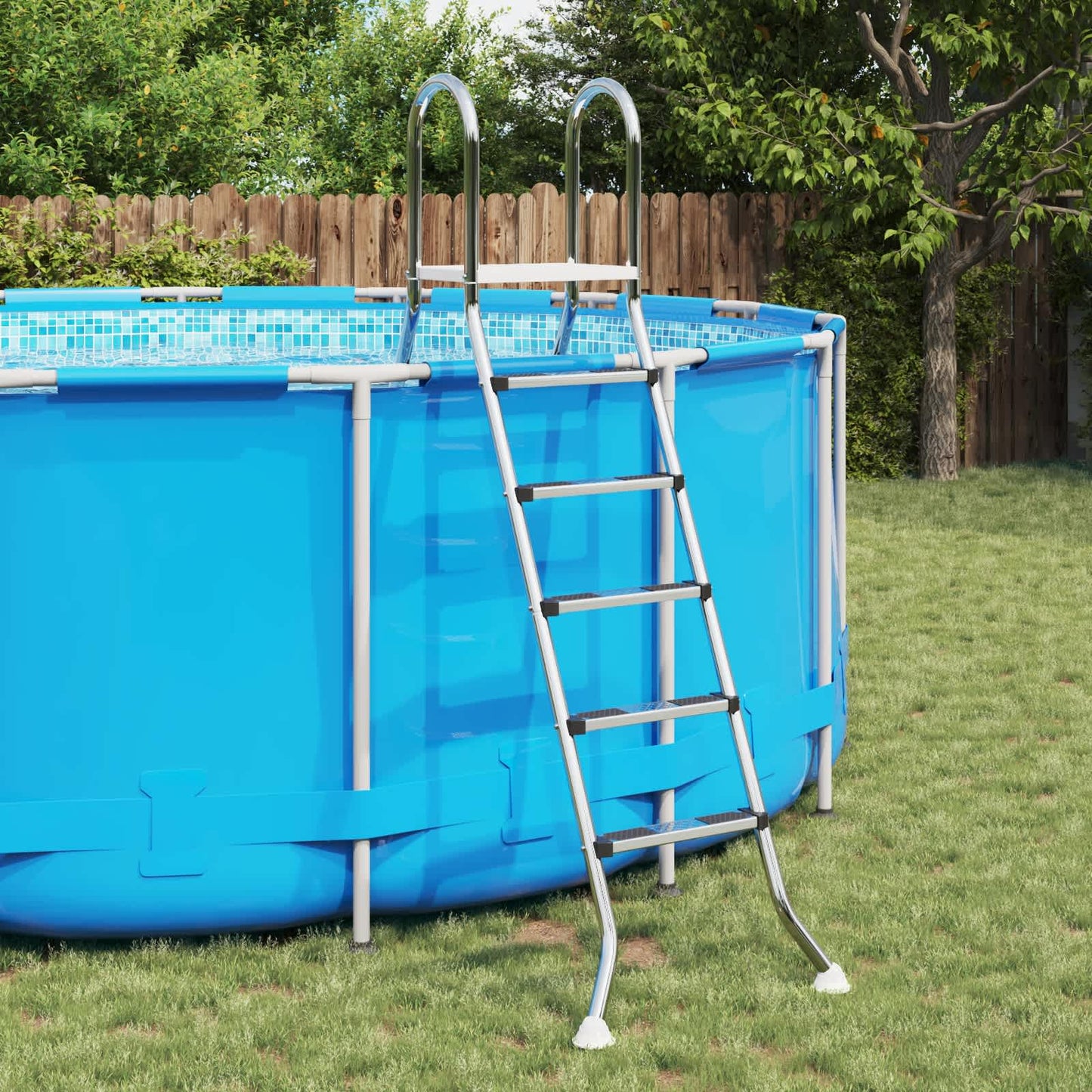 Föld feletti medence létra 224 x 175 cm 5-lépcsős