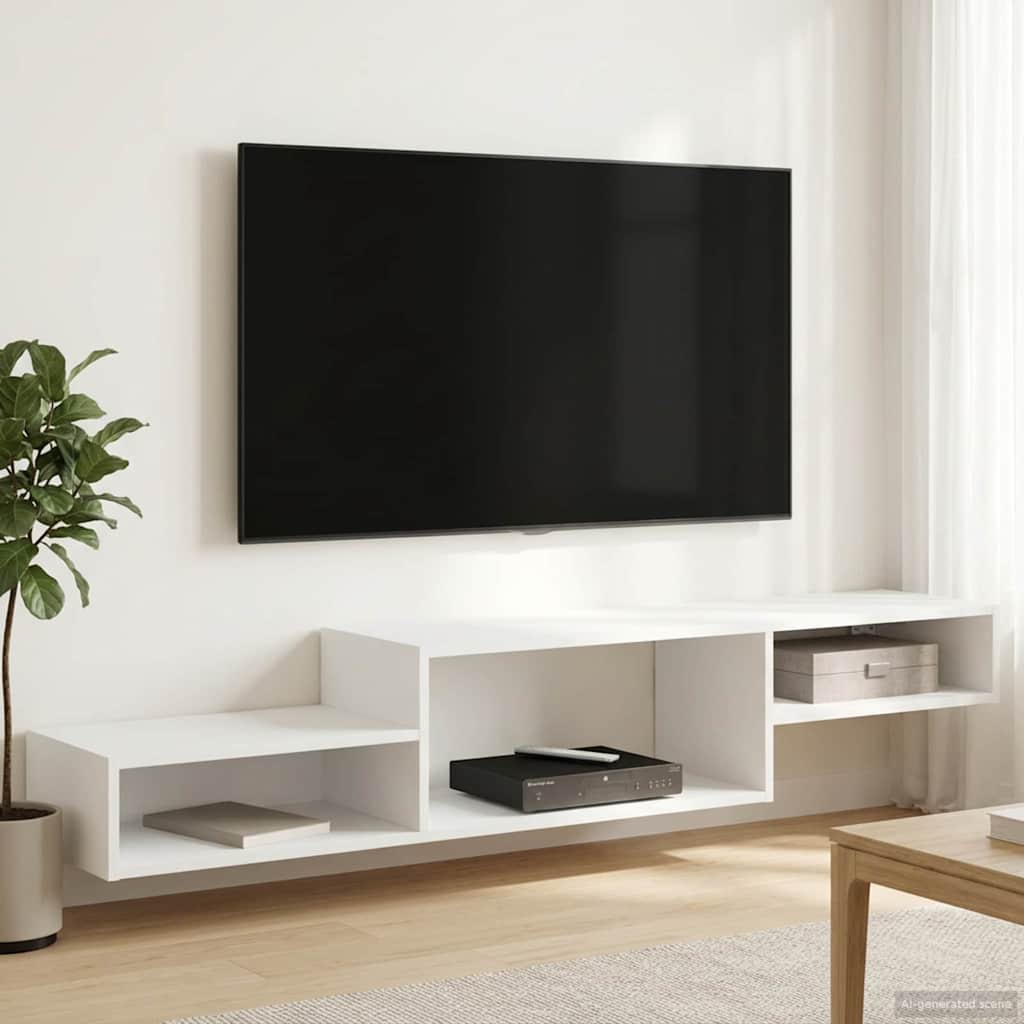 Falsítható TV Szekrény Falra szerelhető Fehér 150 x 28 x 26 cm
