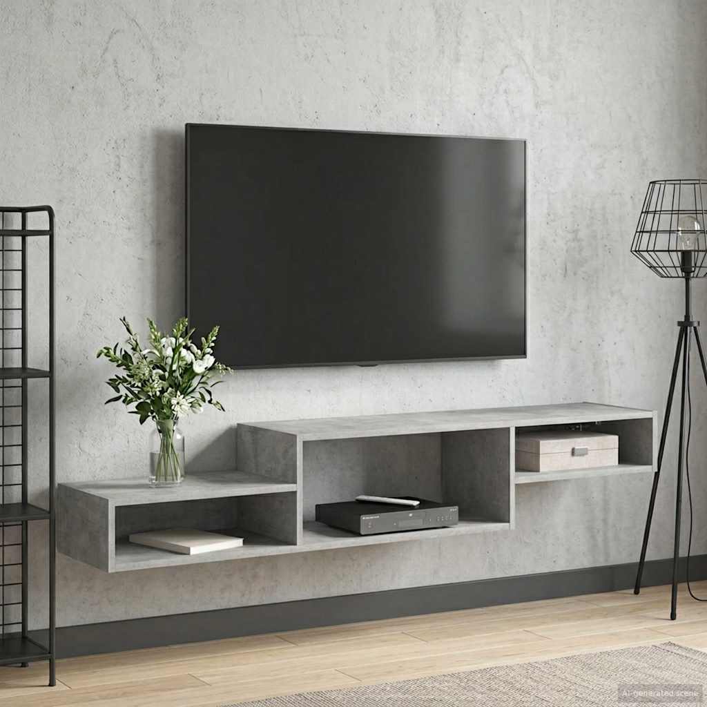 Falsítható TV Szekrény Falra szerelhető Betonszürke