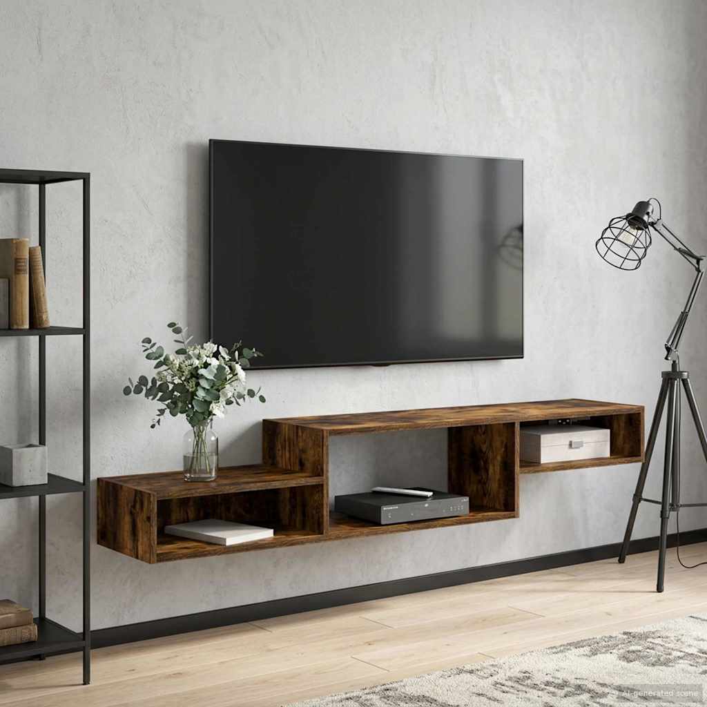 Falsítható TV Szekrény Falra szerelhető Füstös Tölgy