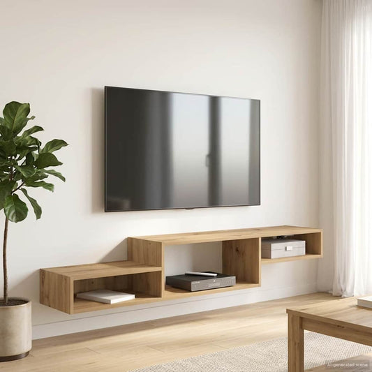 Falsítható TV Szekrény Falra szerelhető Kézműves Tölgy