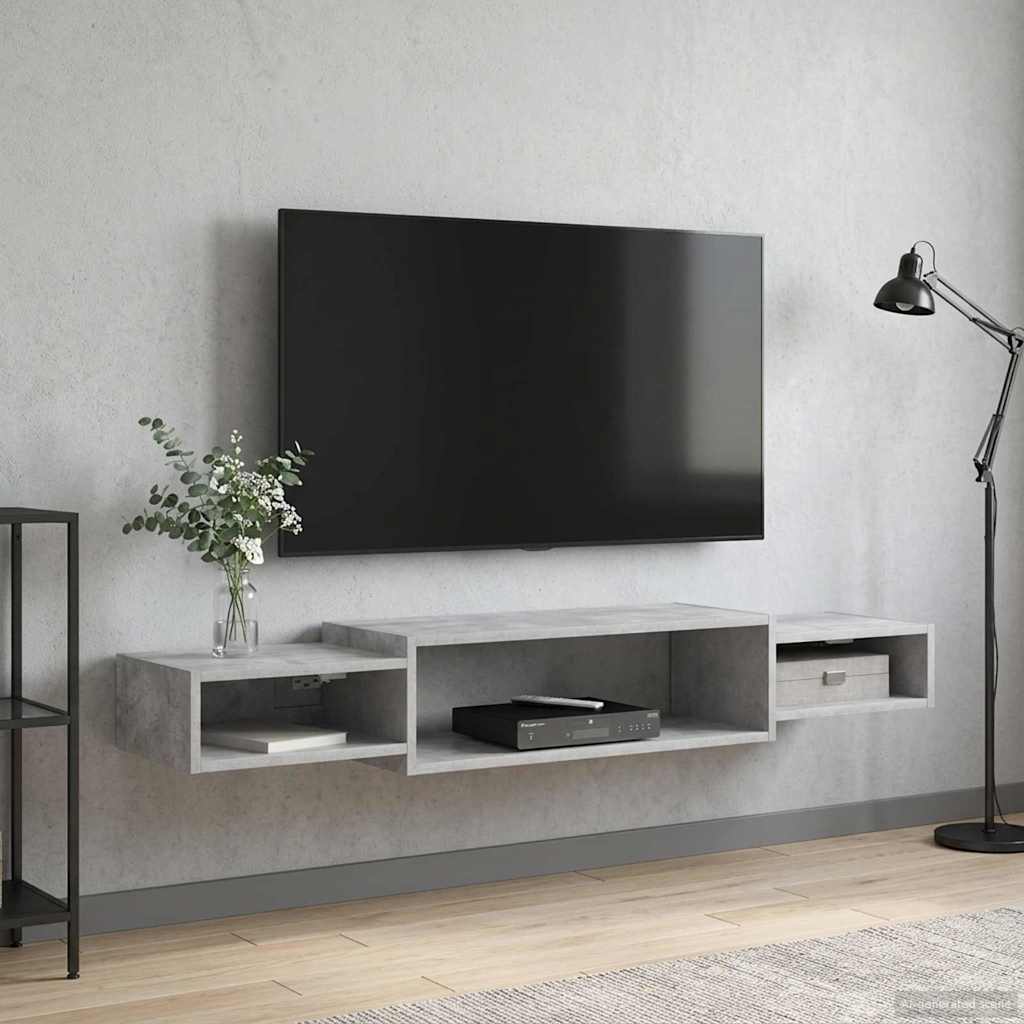 Falsítható TV Szekrény Falra szerelhető Betonszürke
