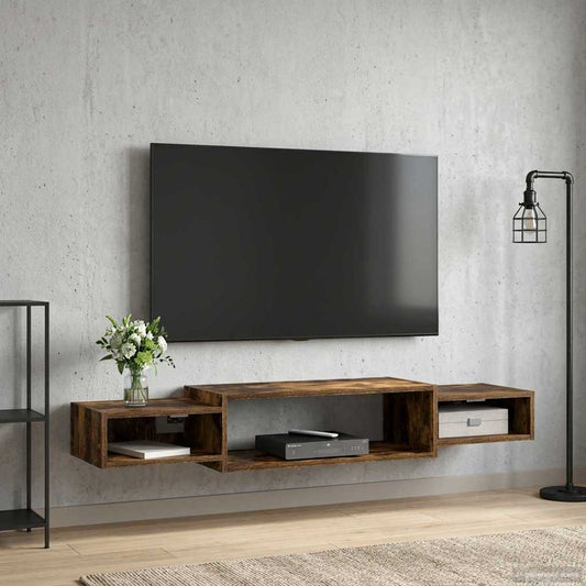 Falsítható TV Szekrény Falra szerelhető Füstös Tölgy