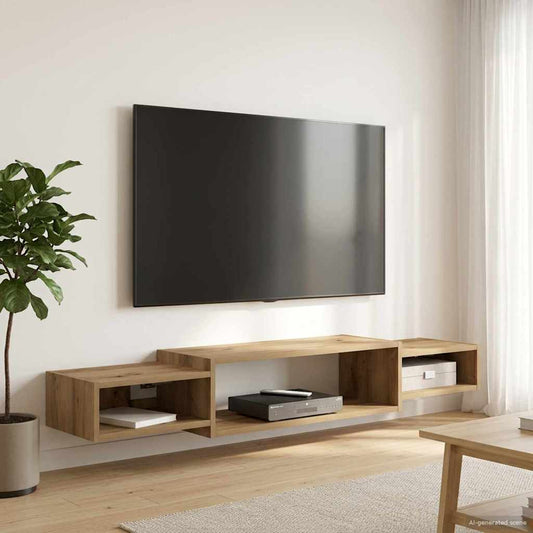 Falsítható TV Szekrény Falra szerelhető Kézműves Tölgy