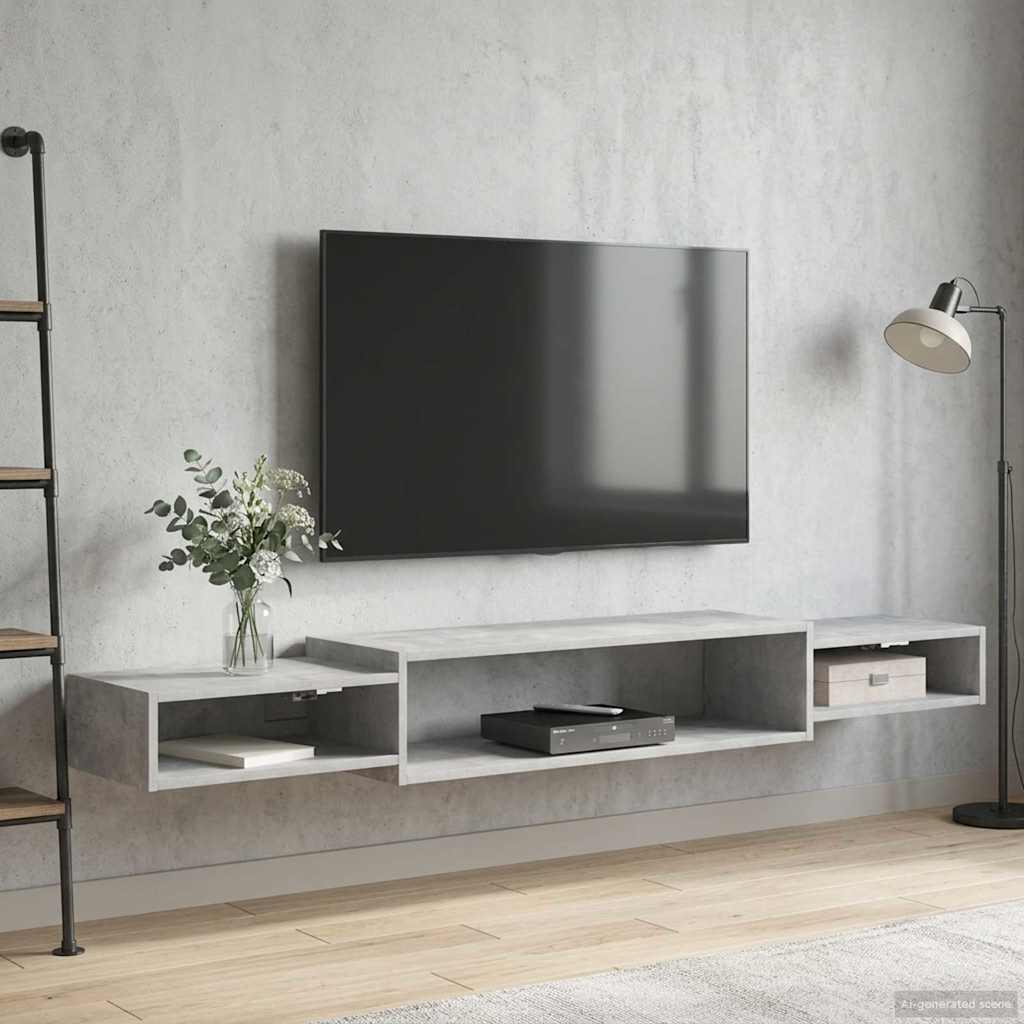 Falsítható TV Szekrény Falra szerelhető Betonszürke