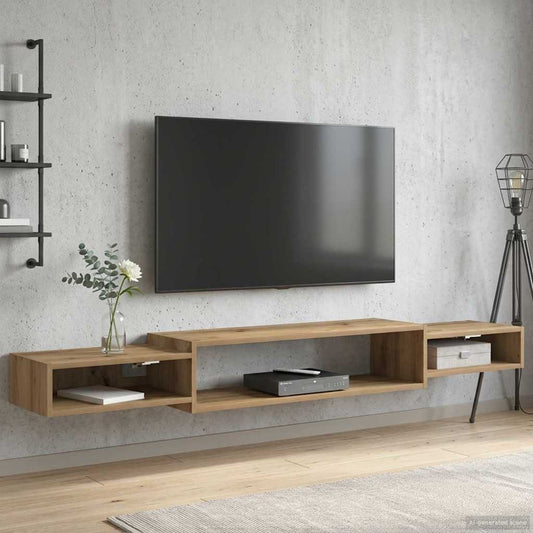 Falsítható TV Szekrény Falra szerelhető Kézműves Tölgy
