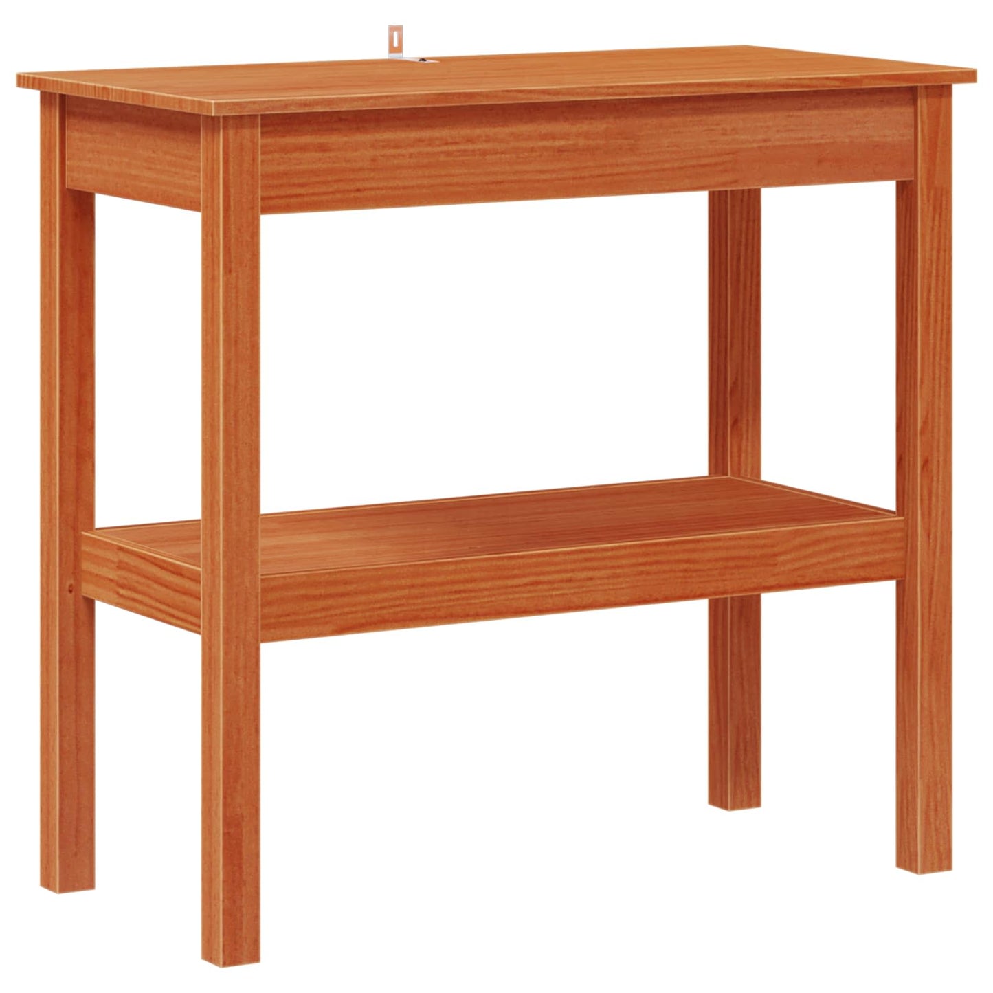 Konzolasztal polcokkal Viaszbarna 80 x 40 x 75 cm Tömör fenyő
