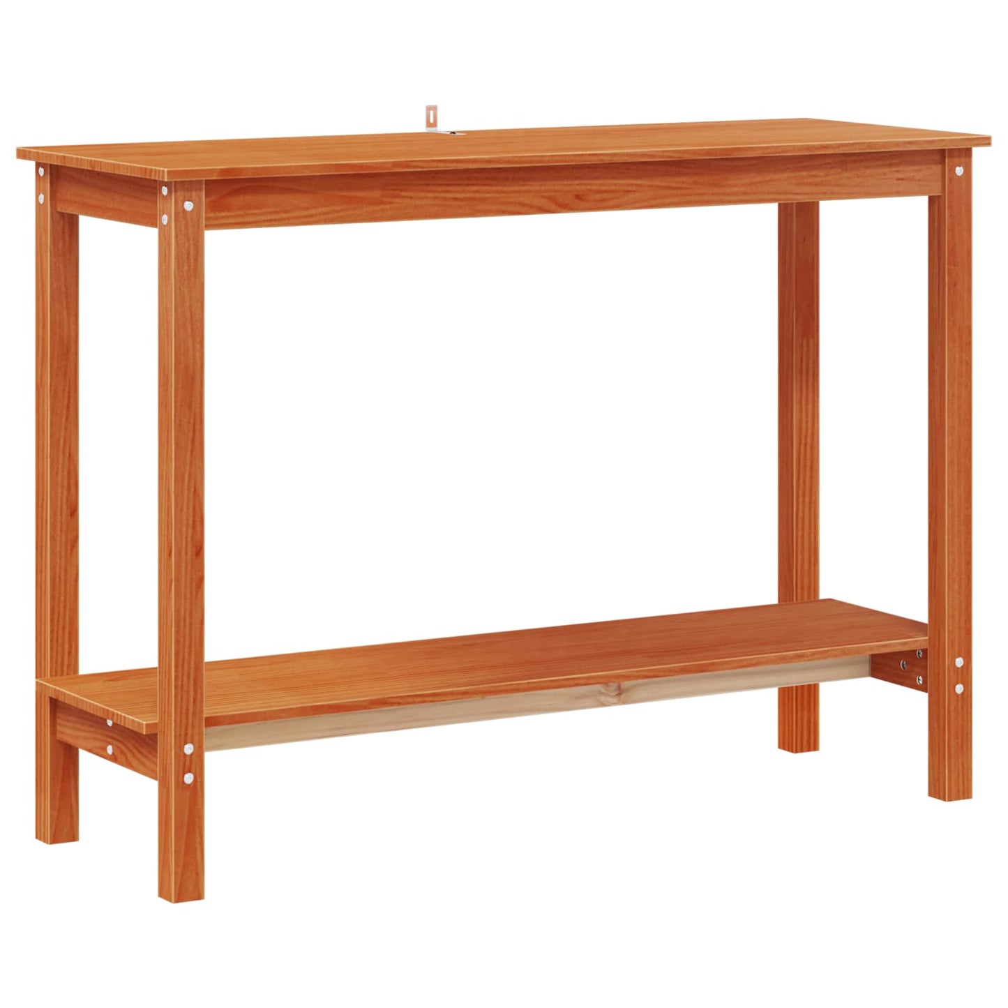 Konzolasztal polcokkal Viaszbarna 110 x 40 x 80 cm Tömör fenyő
