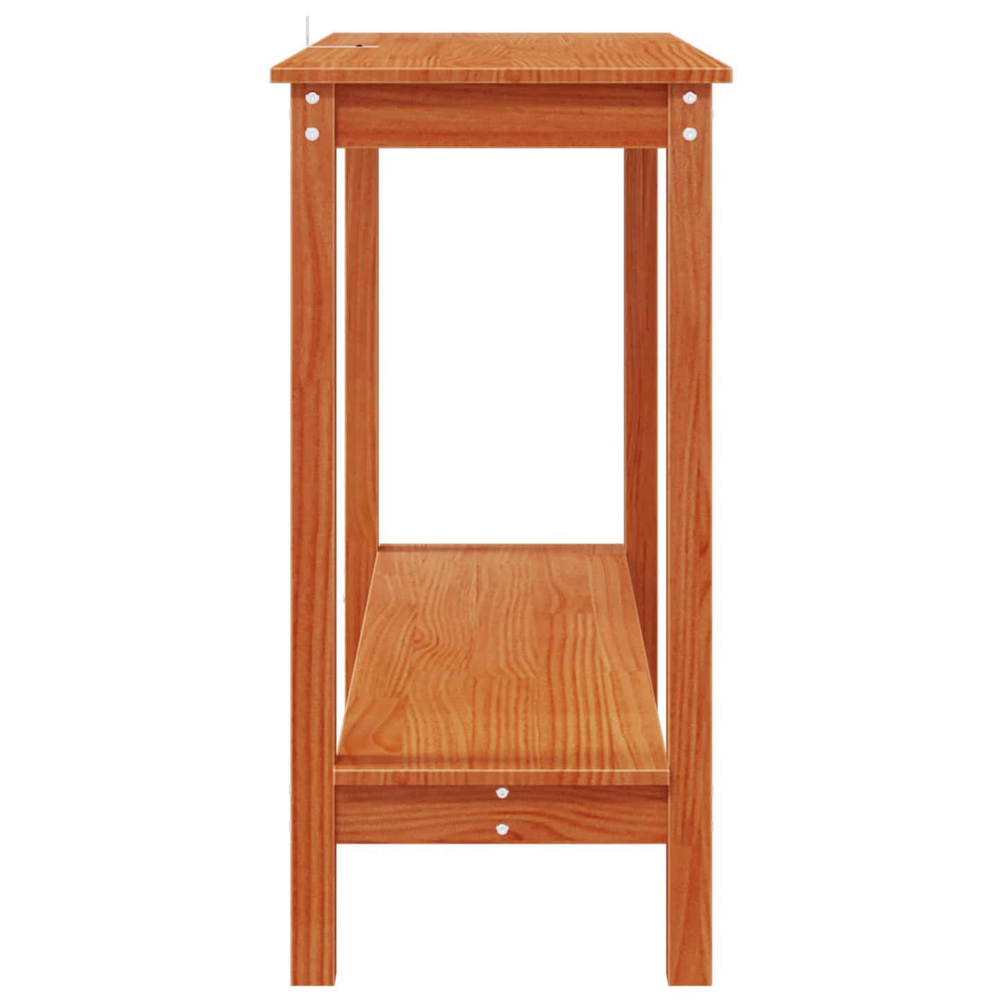 Konzolasztal polcokkal Viaszbarna 110 x 40 x 80 cm Tömör fenyő