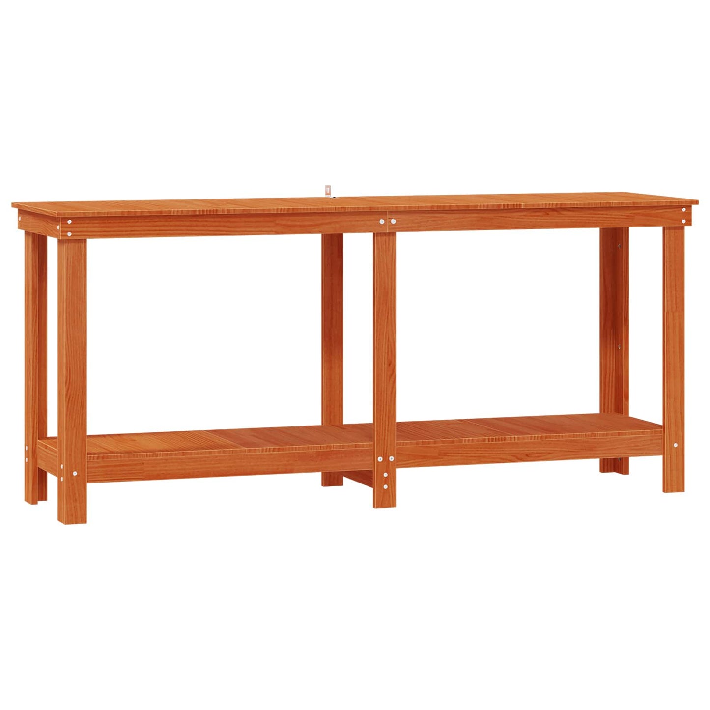 Munkapad polcokkal Viaszbarna 180 x 50 x 80 cm Tömör fenyő