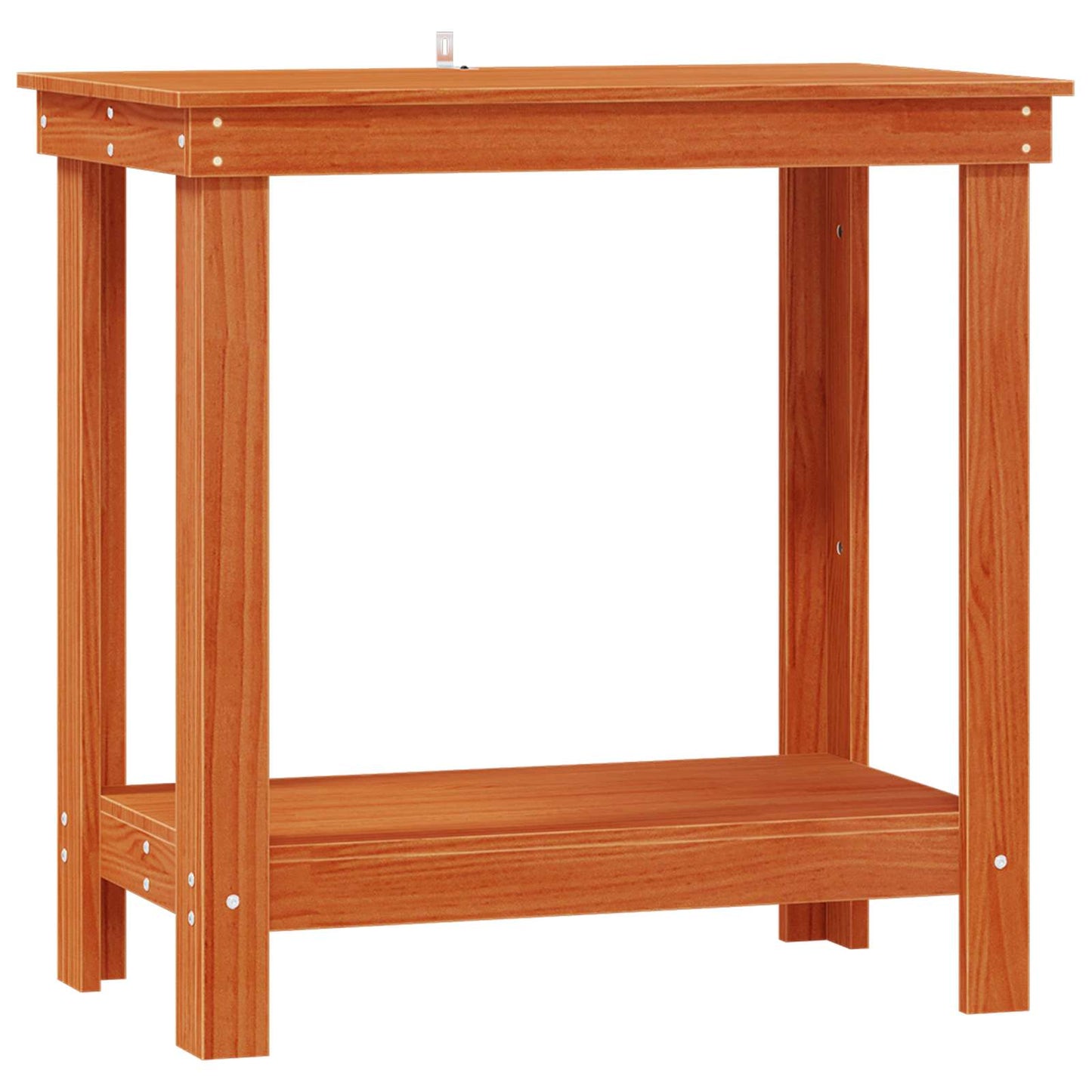 Munkapad polcokkal Viaszbarna 80 x 50 x 80 cm Tömör fenyő