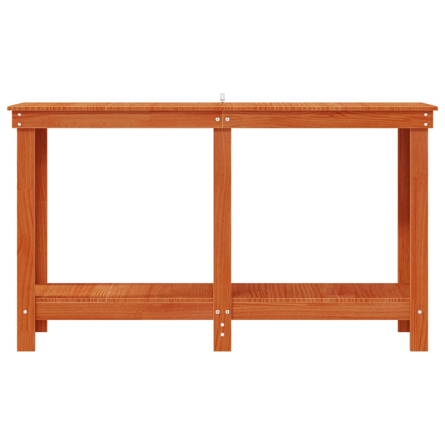 Munkapad polcokkal Viaszbarna 140 x 50 x 80 cm Tömör fenyő