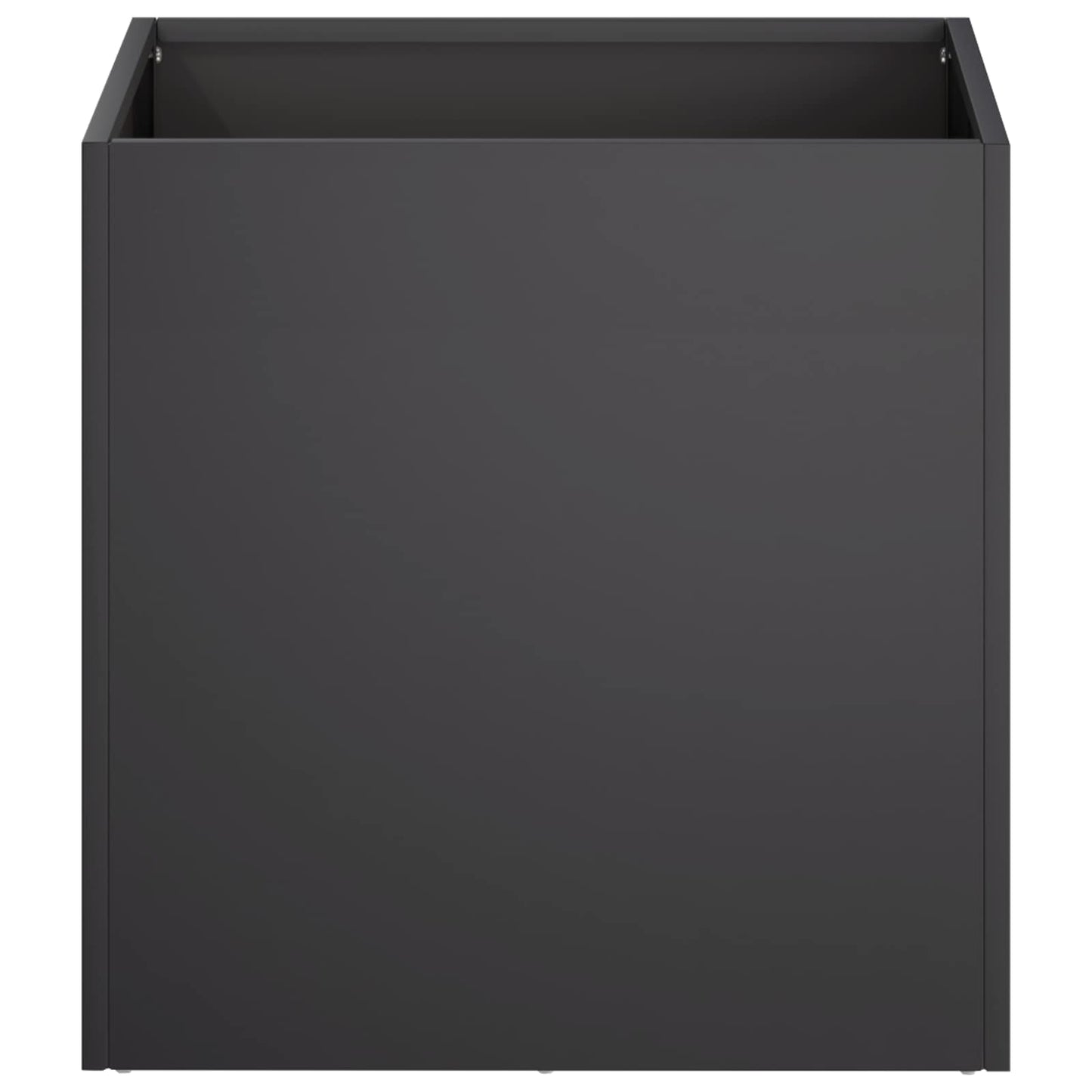 Kerti cserép 2 db Fekete 20 x 20 x 20 cm Hidegen hengerelt acél