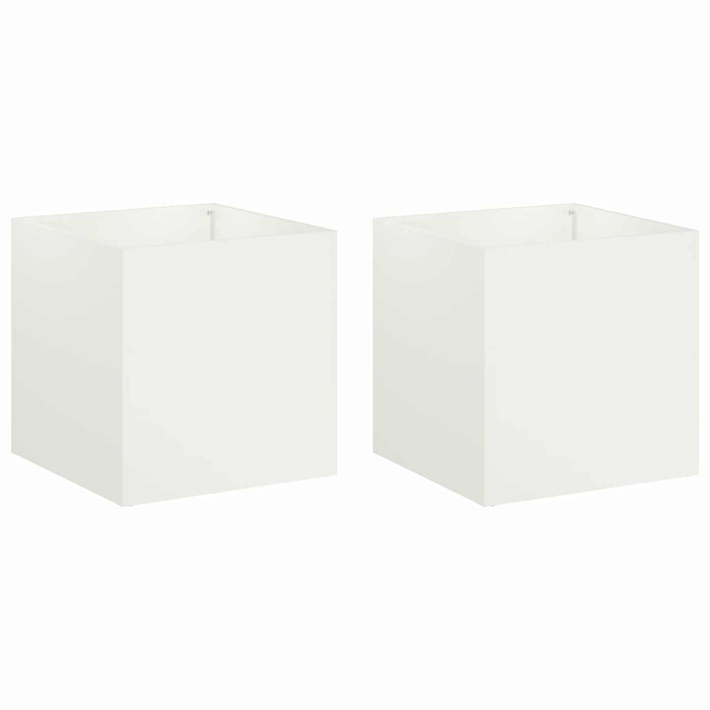 Kerti cserép 2 db Fehér 20 x 20 x 20 cm Hidegen hengerelt acél