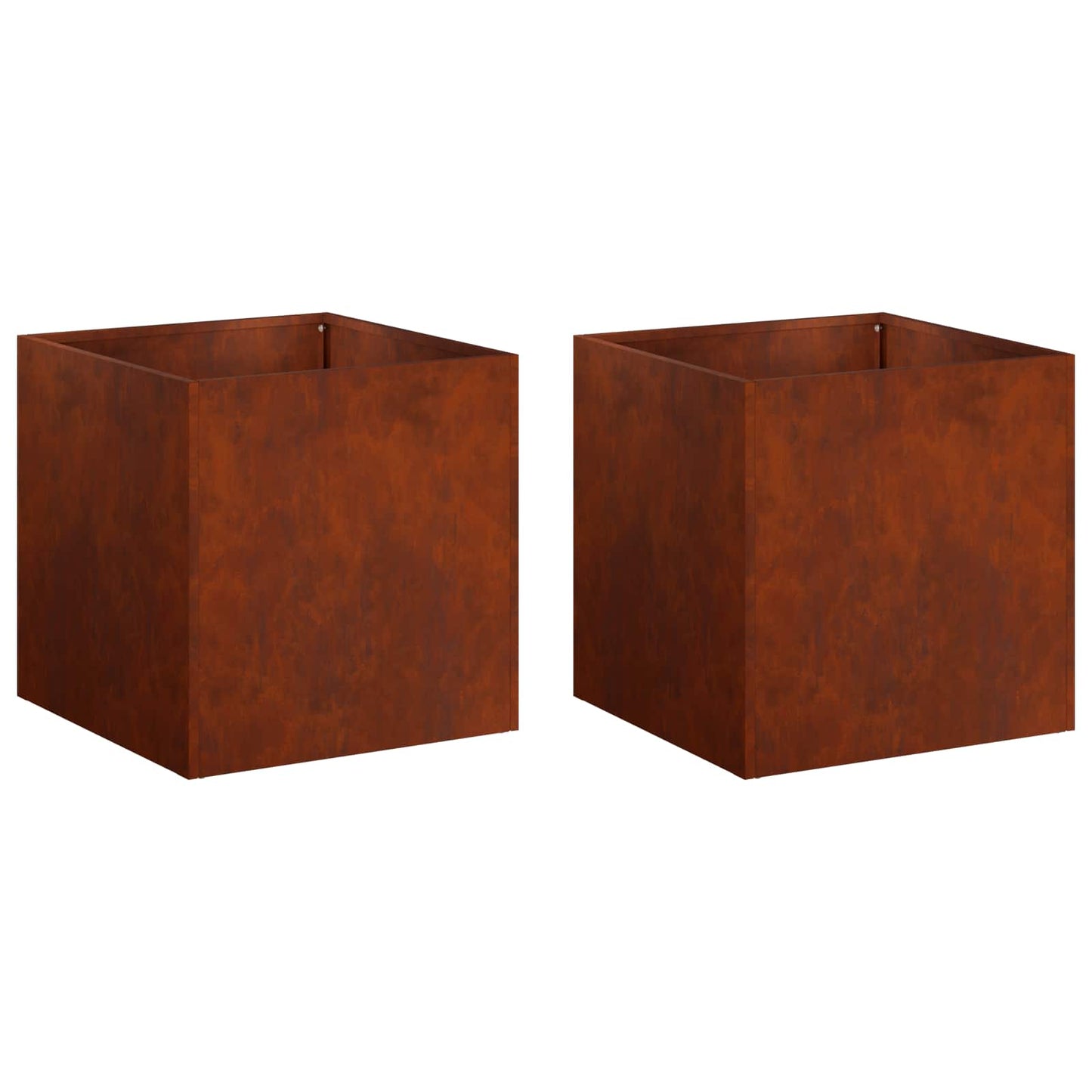 Kerti cserép 2 db Rozsdás 35 x 35 x 35 cm Időjárásálló Acél