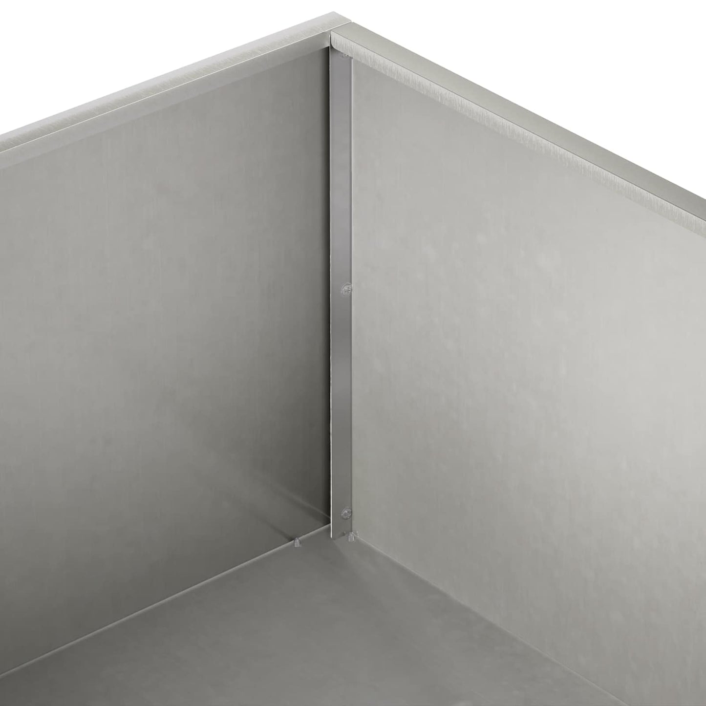 Kerti cserép 2 db Ezüst 60 x 60 x 20 cm Rozsdamentes Acél