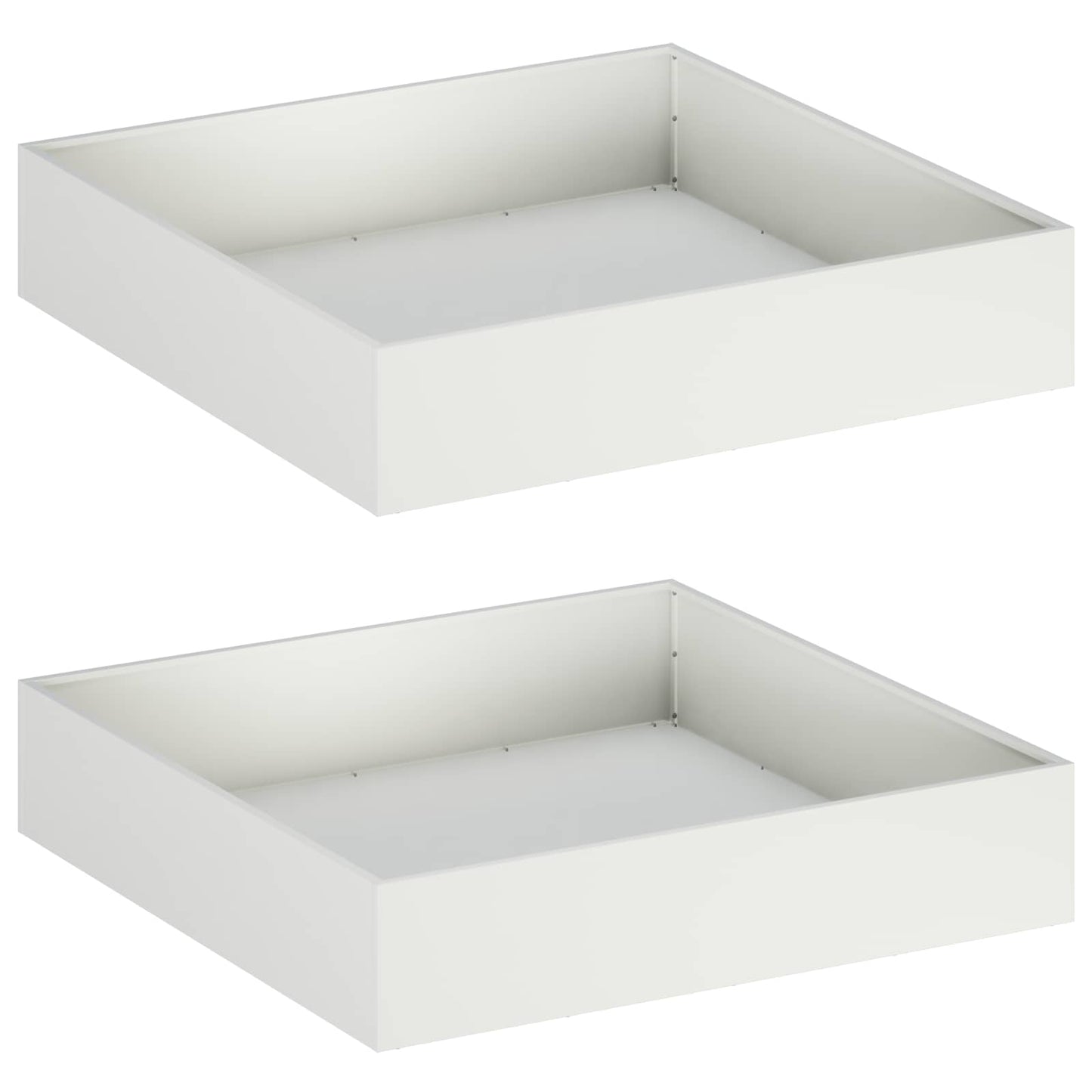 Kerti cserép 2 db Fehér 80 x 80 x 20 cm Hidegen hengerelt acél