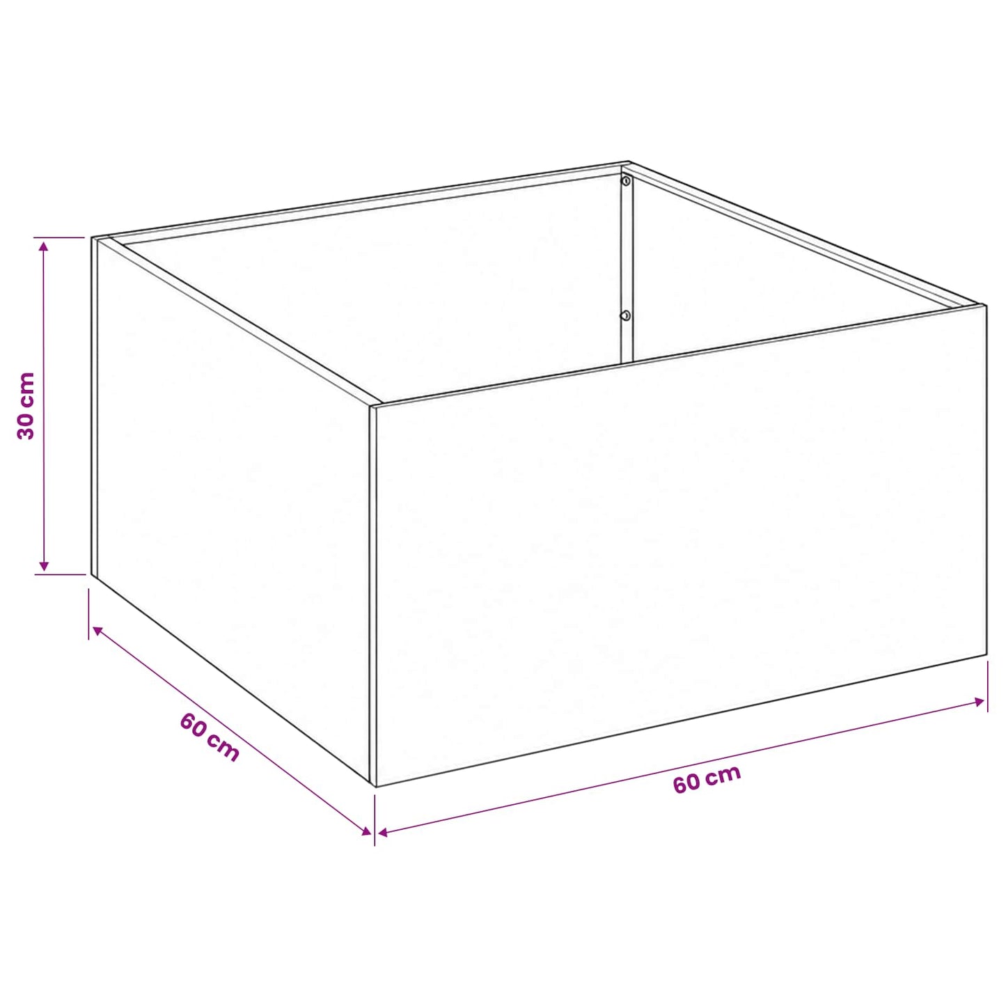 Kerti cserép 2 db Olajzöld 60 x 60 x 30 cm
