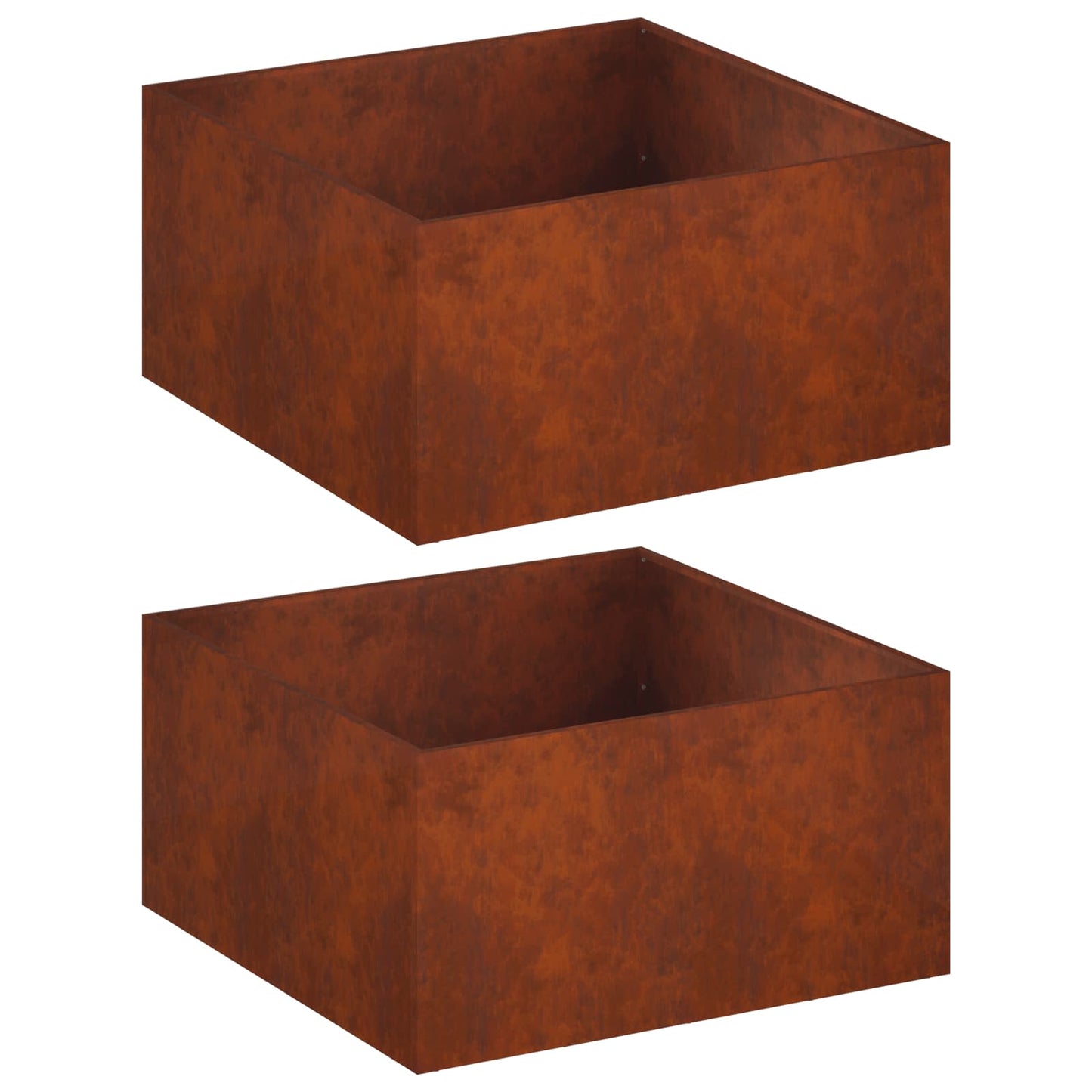 Kerti cserép 2 db Rozsdás 60 x 60 x 40 cm Időjárásálló Acél