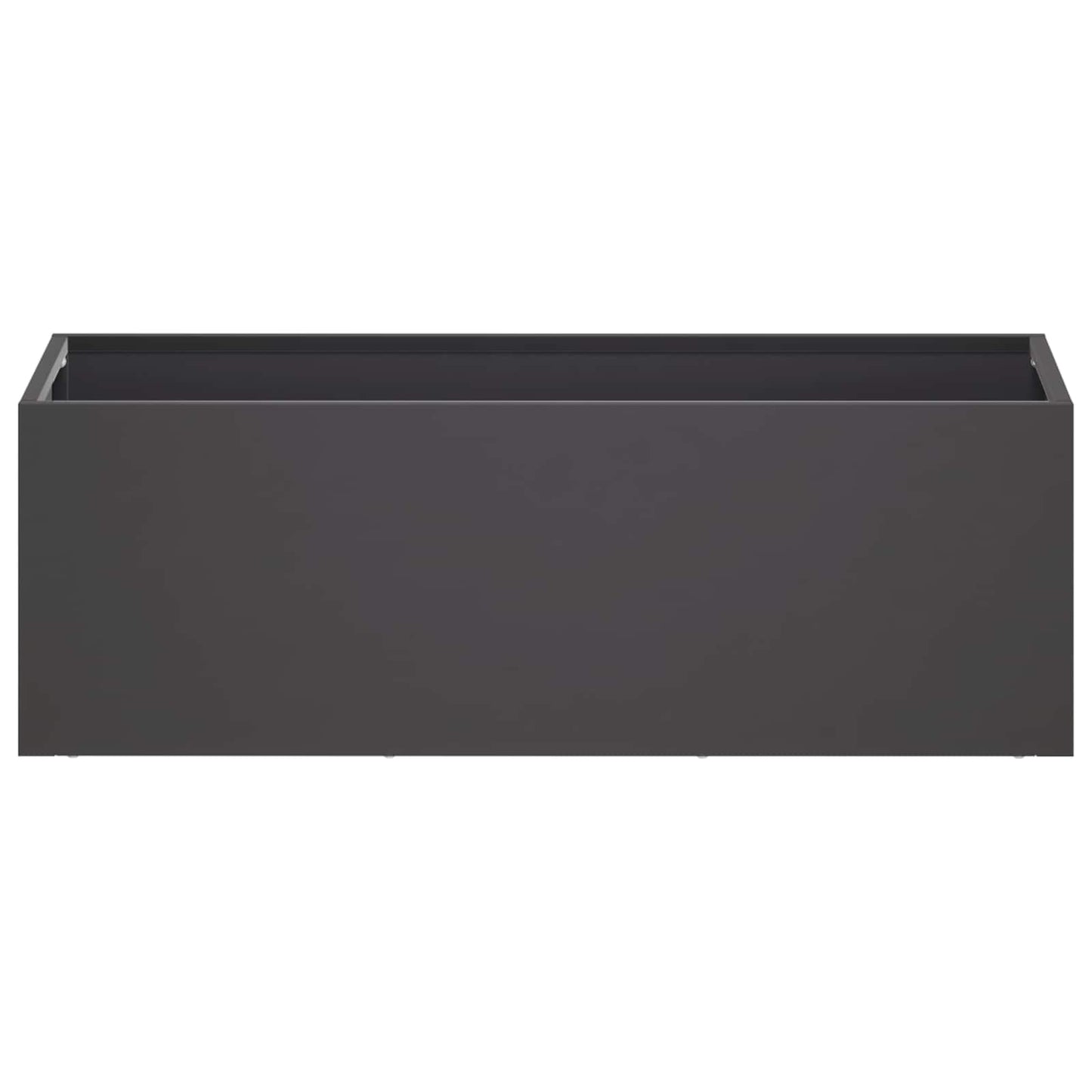 Kerti cserép 2 db Fekete 40 x 20 x 20 cm Hidegen hengerelt acél