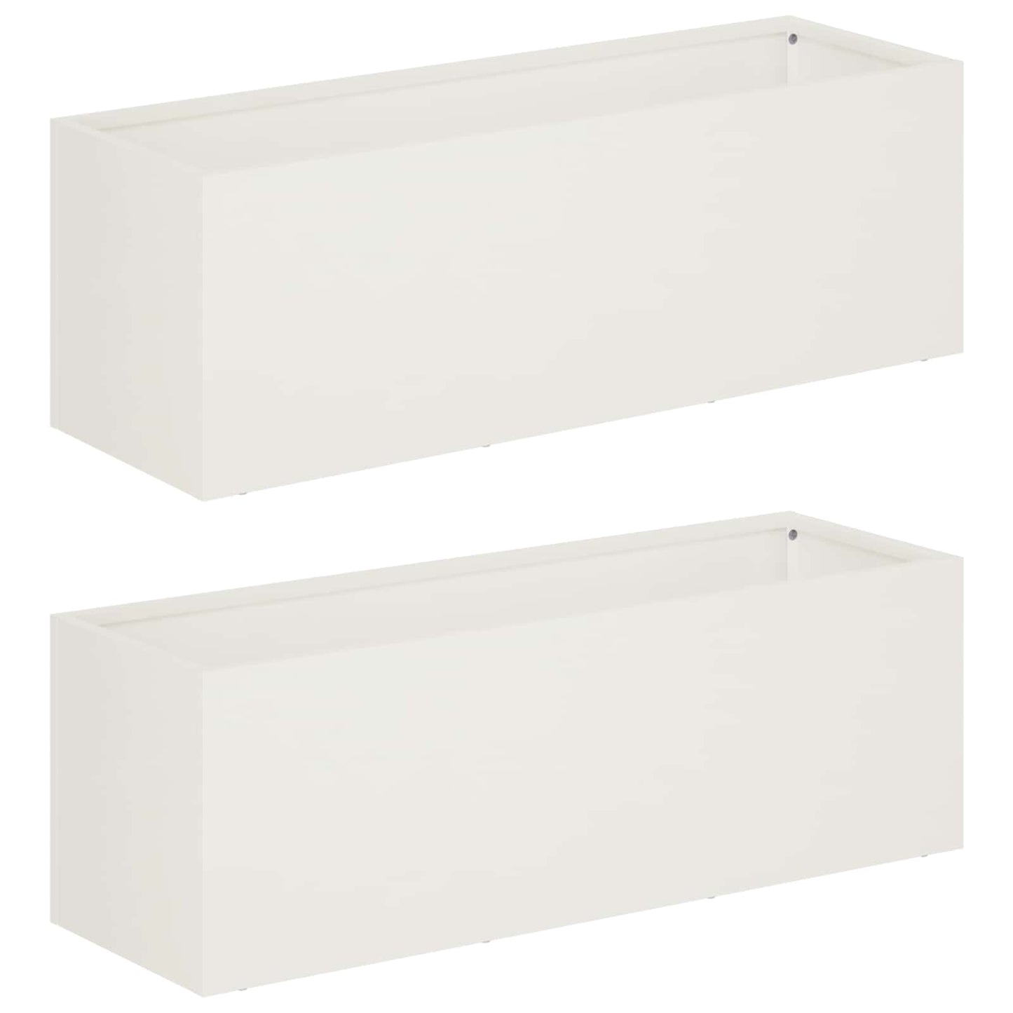 Kerti cserép 2 db Fehér 40 x 20 x 20 cm Hidegen hengerelt acél