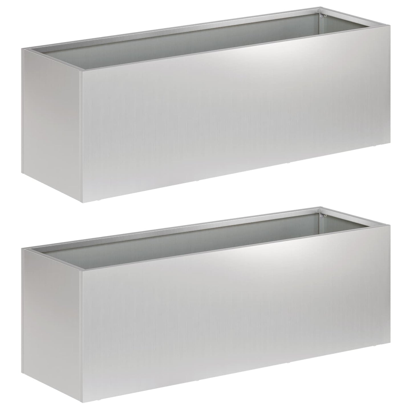 Kerti cserép 2 db Ezüst 40 x 20 x 20 cm Horganyzott Acél
