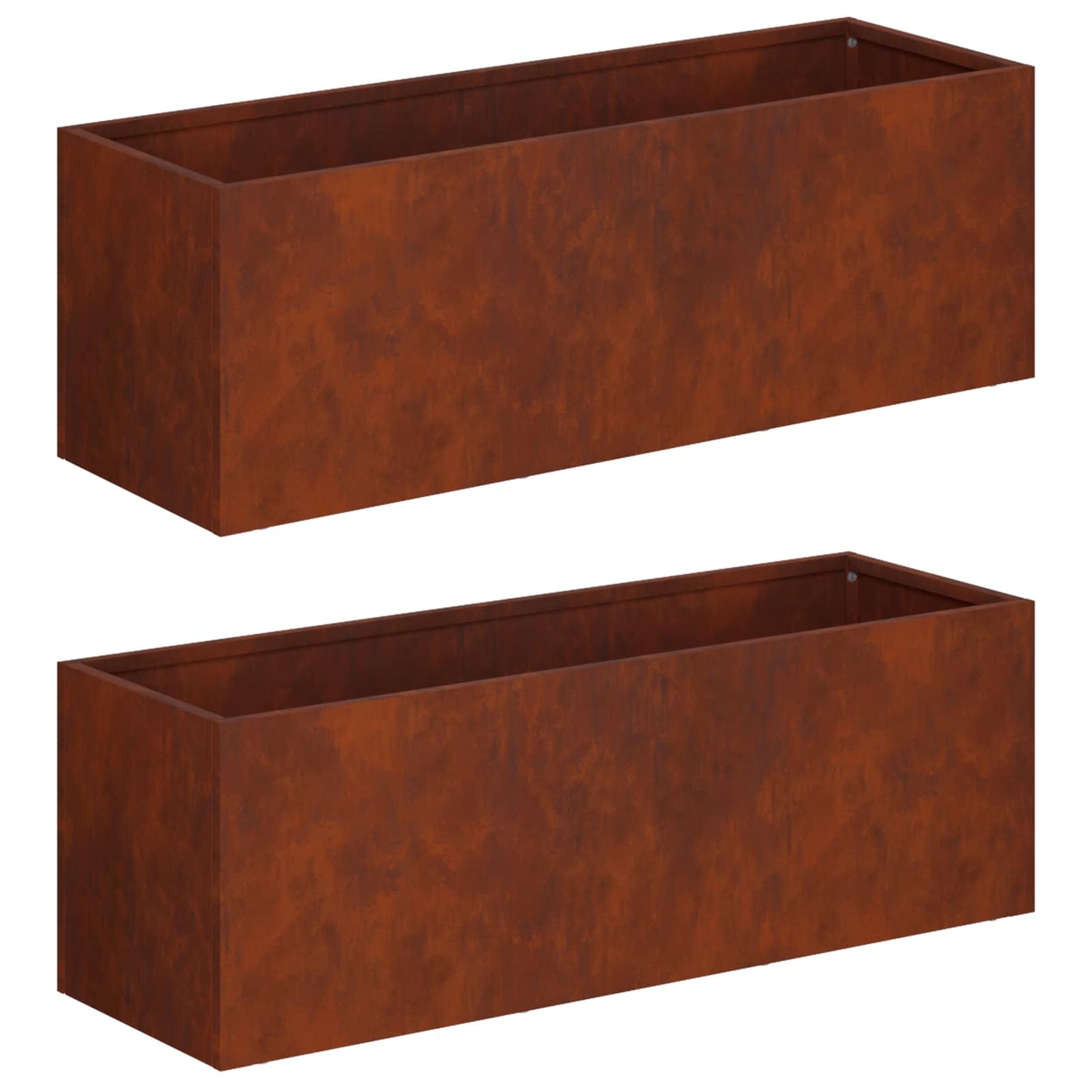 Kerti cserép 2 db Rozsdás 60 x 20 x 20 cm Időjárásálló Acél
