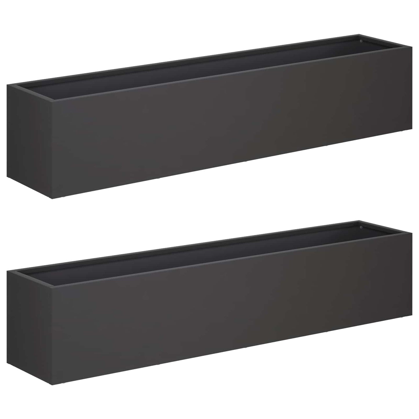 Kerti cserép 2 db Fekete 100 x 20 x 20 cm