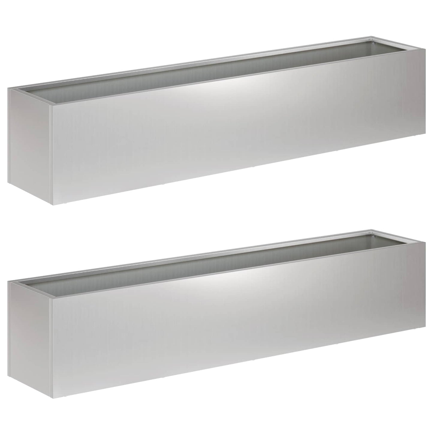 Kerti cserép 2 db Ezüst 100 x 20 x 20 cm Horganyzott Acél