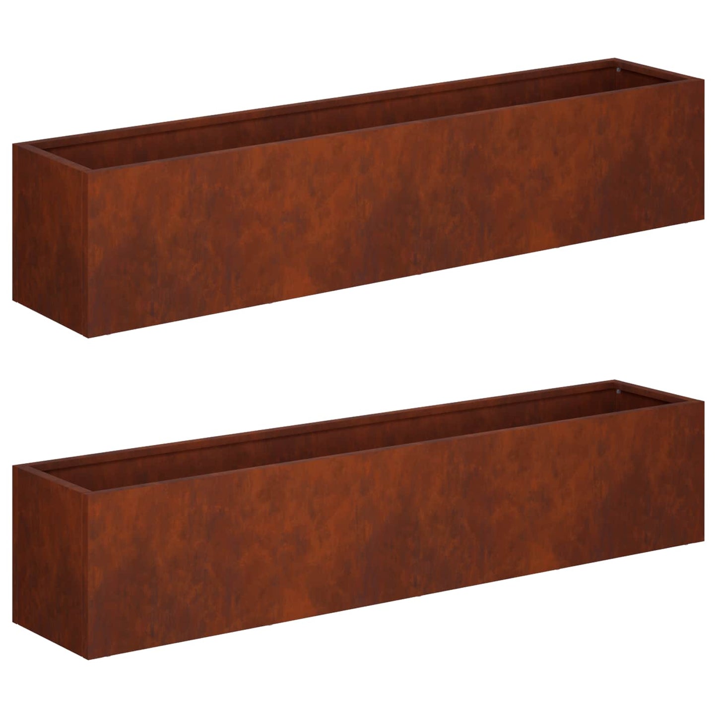 Kerti cserép 2 db Rozsdás 100 x 20 x 20 cm Időjárásálló Acél