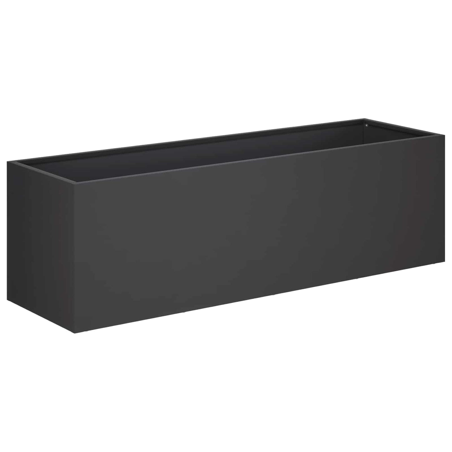 Kerti cserép 2 db Fekete 80 x 30 x 30 cm Hidegen hengerelt acél