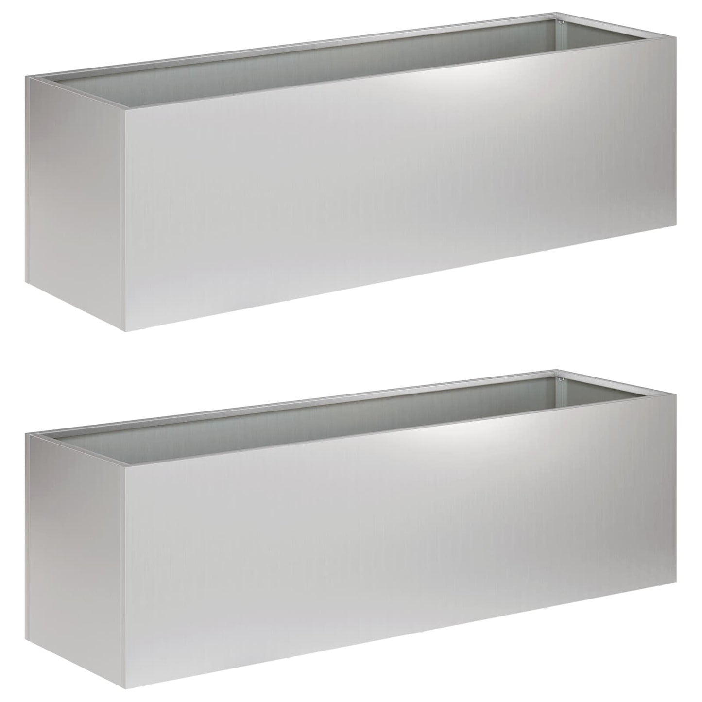 Kerti cserép 2 db Ezüst 80 x 30 x 30 cm Horganyzott Acél