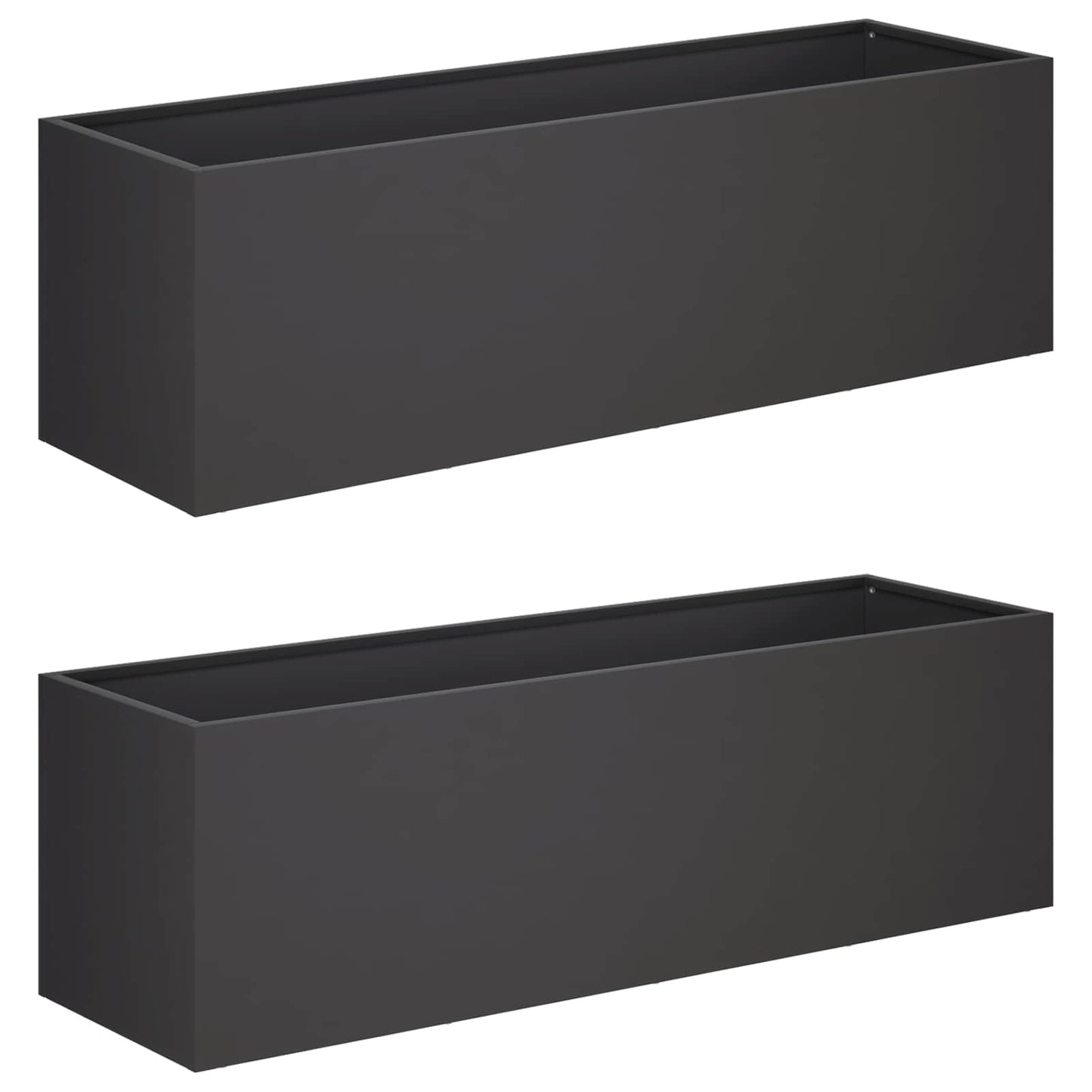Kerti cserép 2 db Fekete 100 x 30 x 30 cm