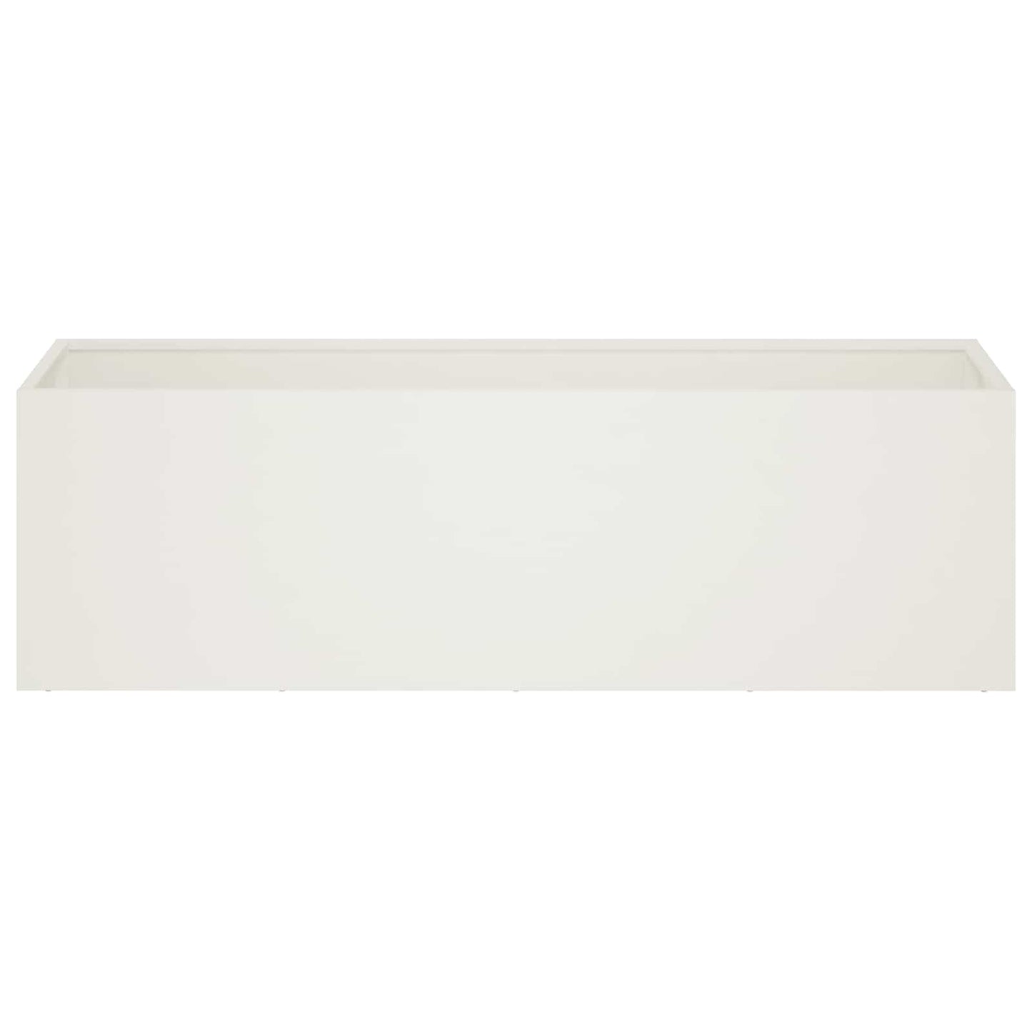 Kerti cserép 2 db Fehér 100 x 30 x 30 cm Hidegen hengerelt acél