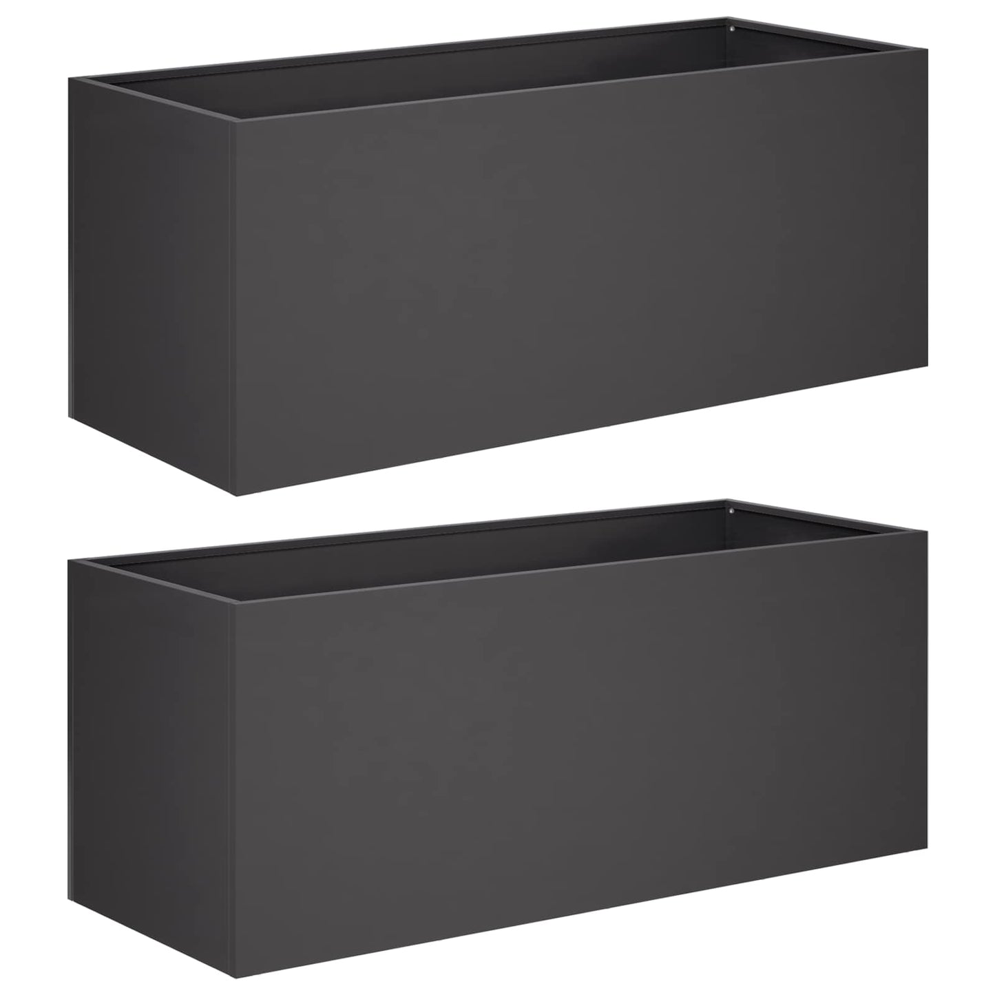 Kerti cserép 2 db Fekete 100 x 40 x 40 cm