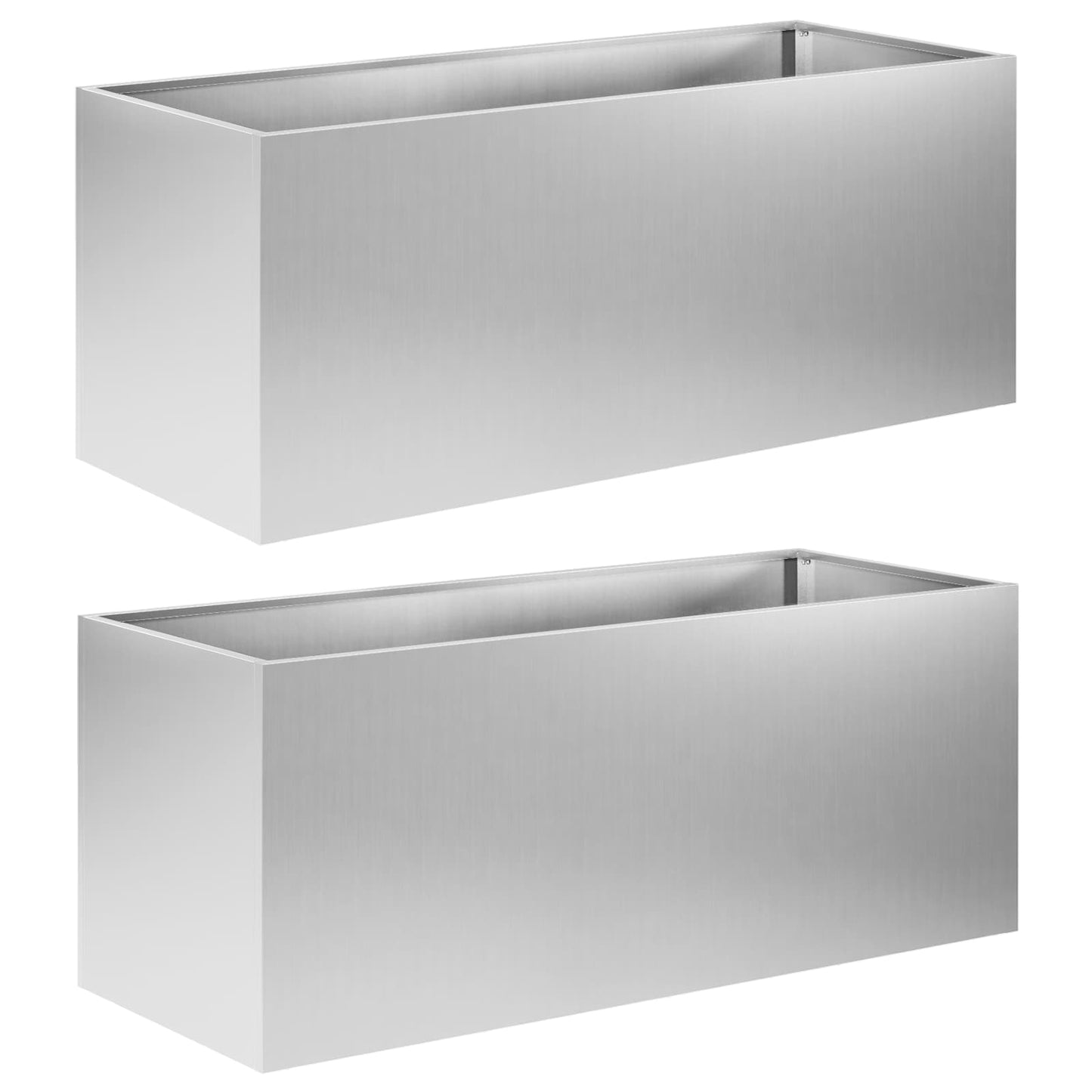 Kerti cserép 2 db Ezüst 100 x 40 x 40 cm Horganyzott Acél