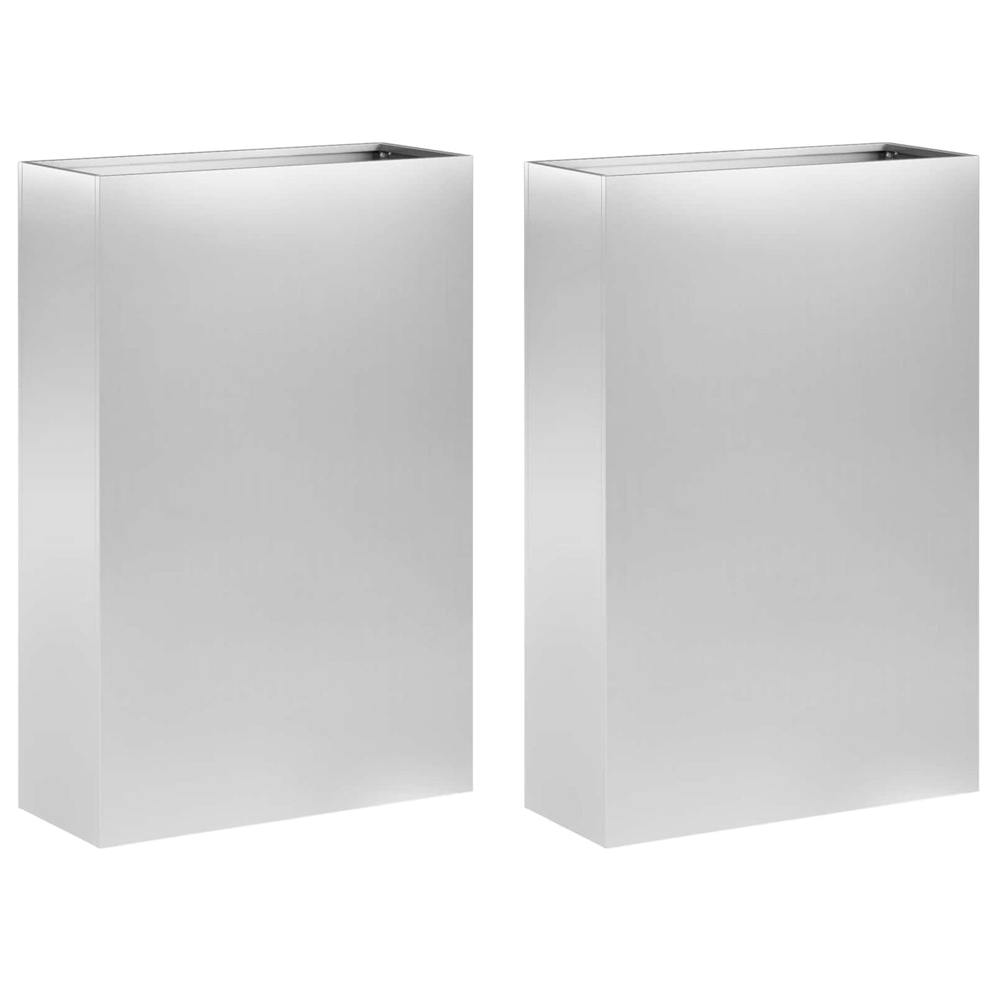 Kerti cserép 2 db Ezüst 40 x 20 x 75 cm Horganyzott Acél