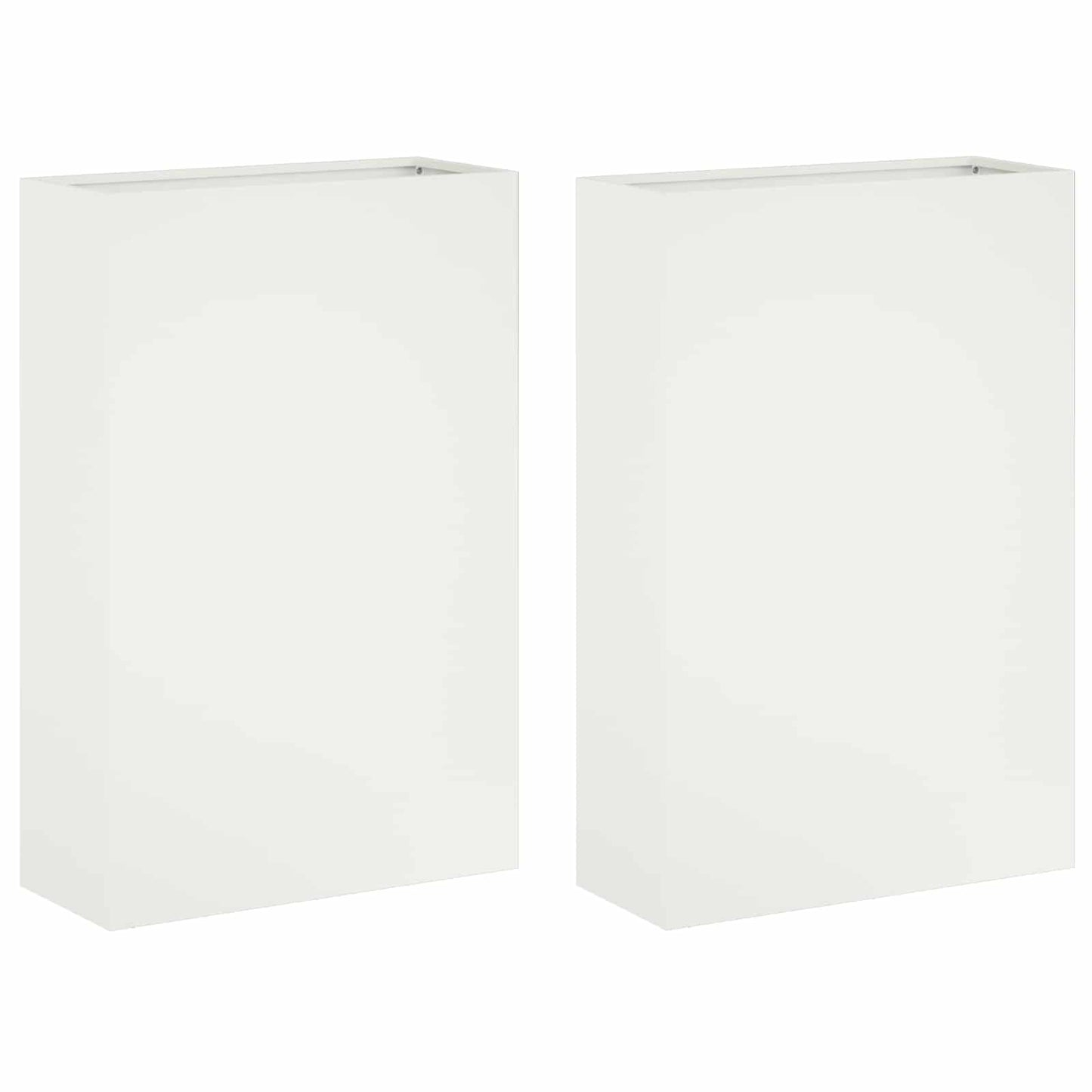 Kerti cserép 2 db Fehér 50 x 20 x 75 cm Hidegen hengerelt acél