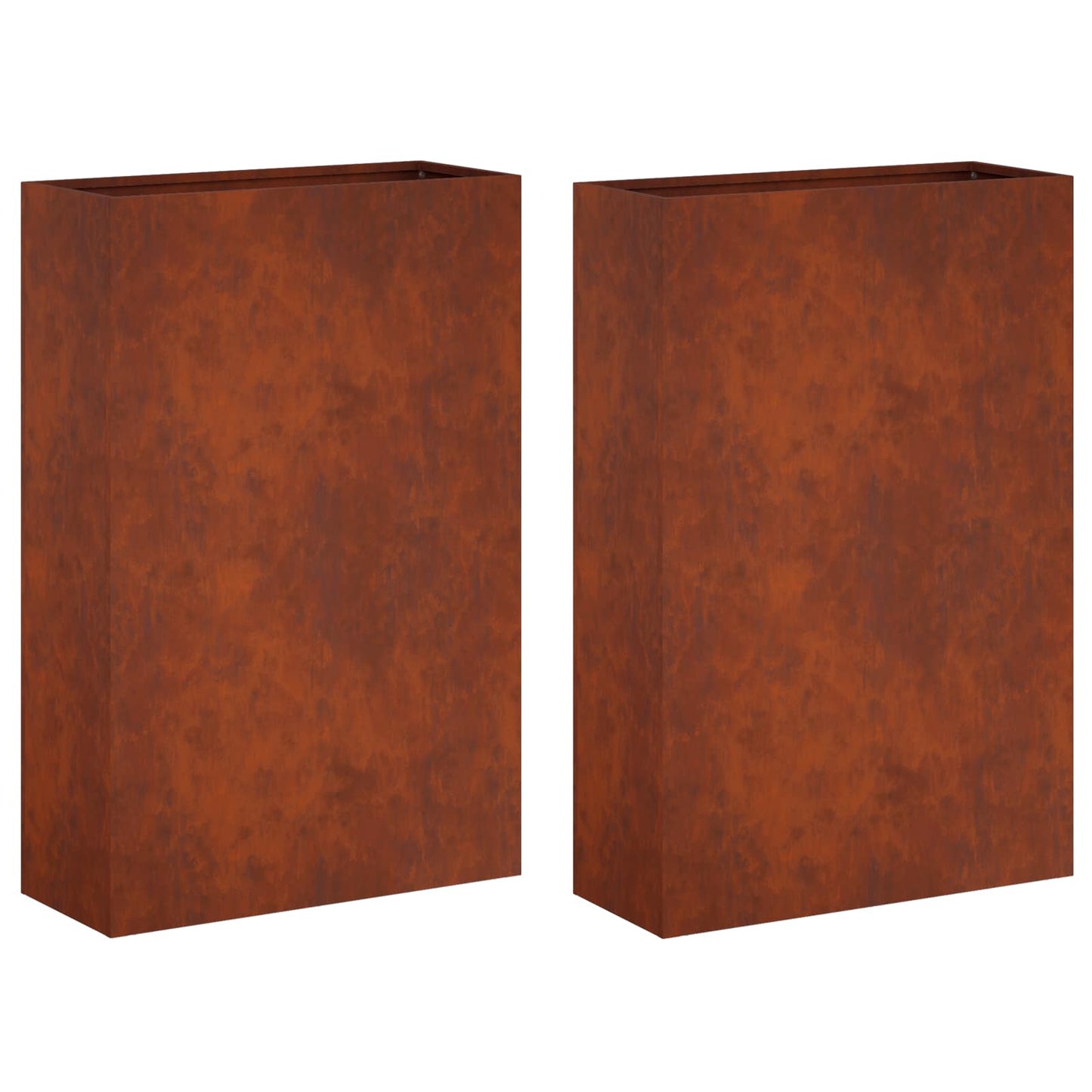 Kerti cserép 2 db Rozsdás 50 x 20 x 75 cm Időjárásálló Acél