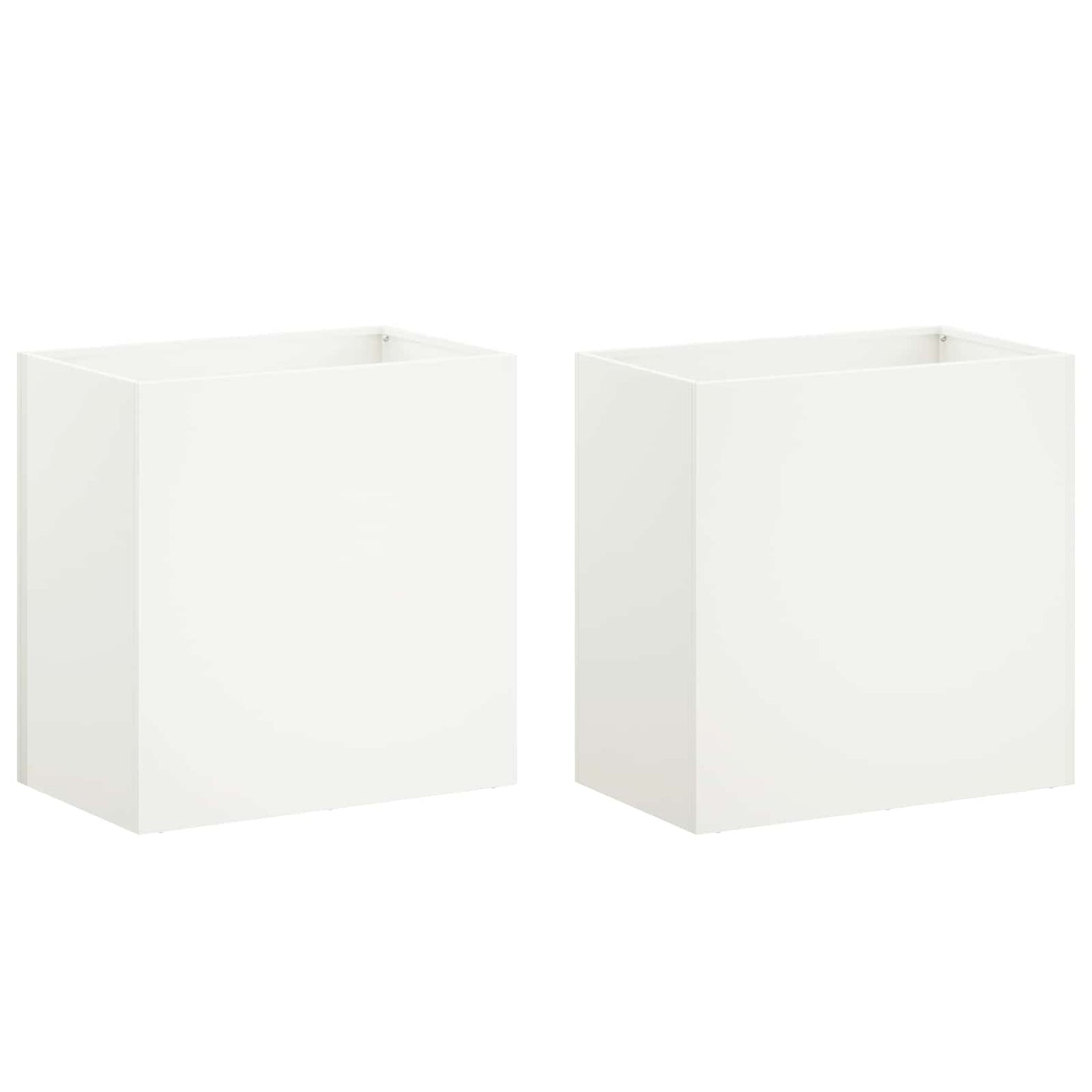 Kerti cserép 2 db Fehér 50 x 30 x 40 cm Hidegen hengerelt acél