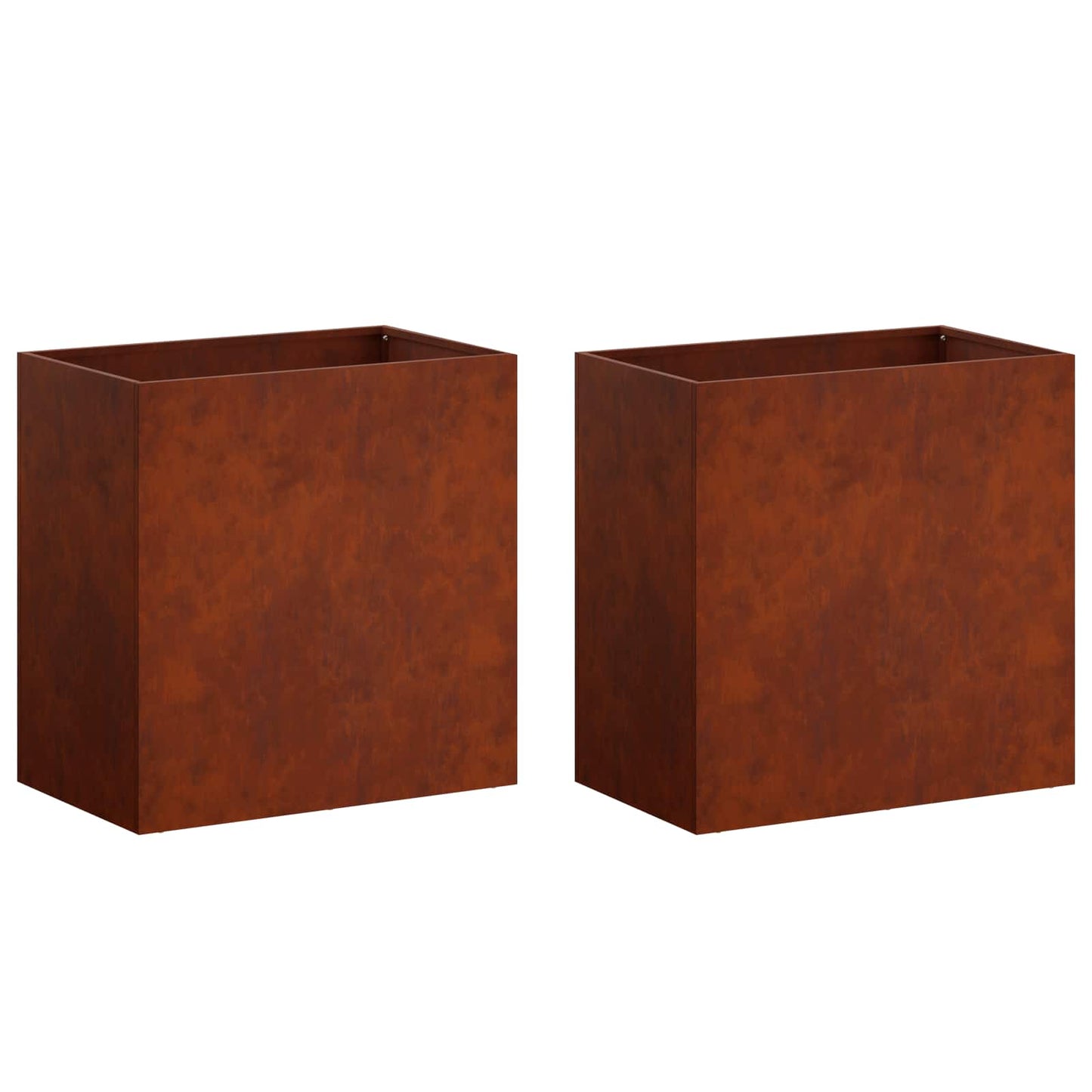 Kerti cserép 2 db Rozsdás 50 x 30 x 40 cm Időjárásálló Acél
