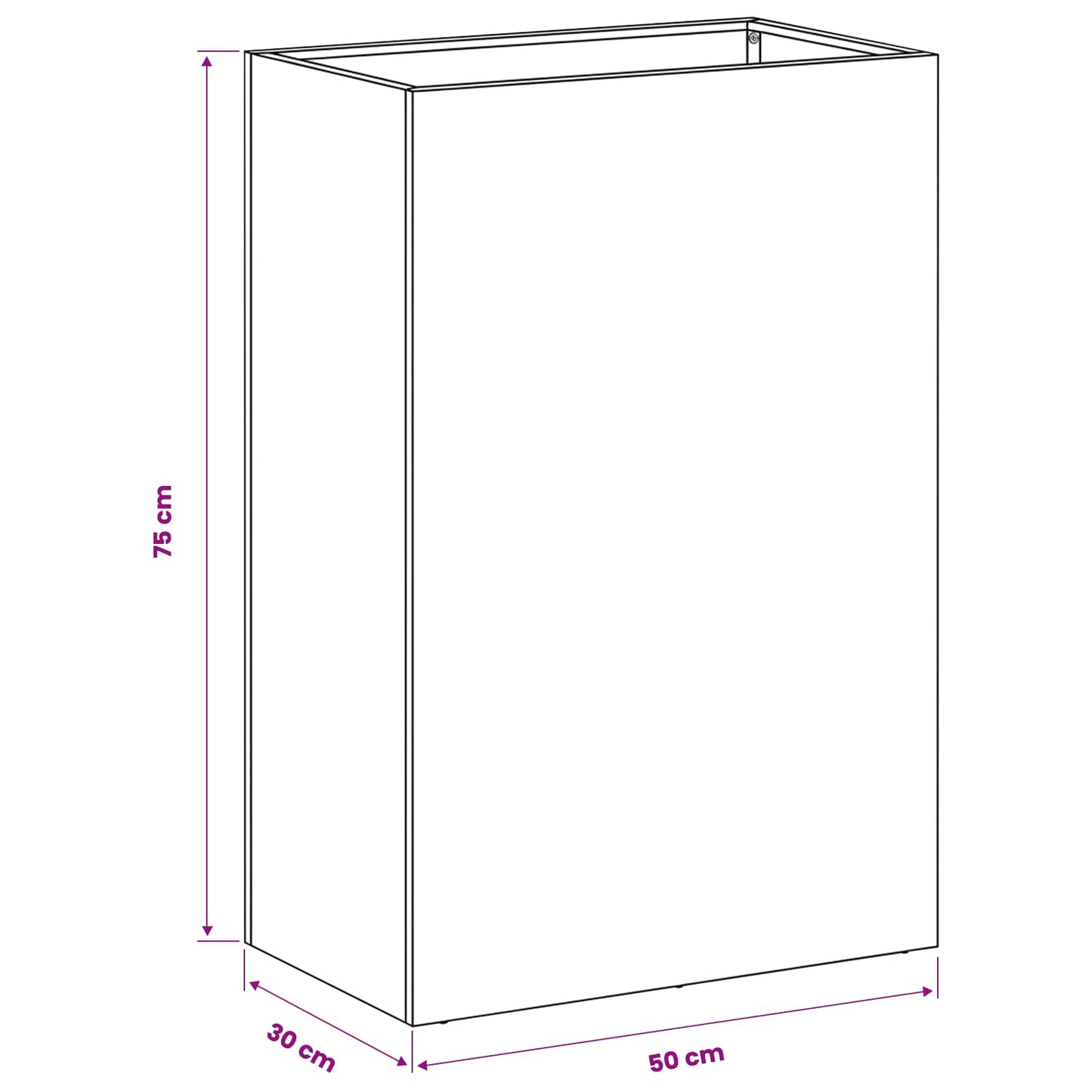 Kerti cserép 2 db Antracitszürke 50 x 30 x 75 cm